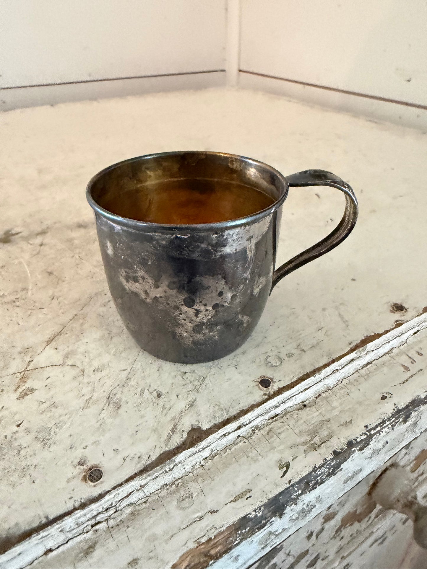 Small silver plate cup
