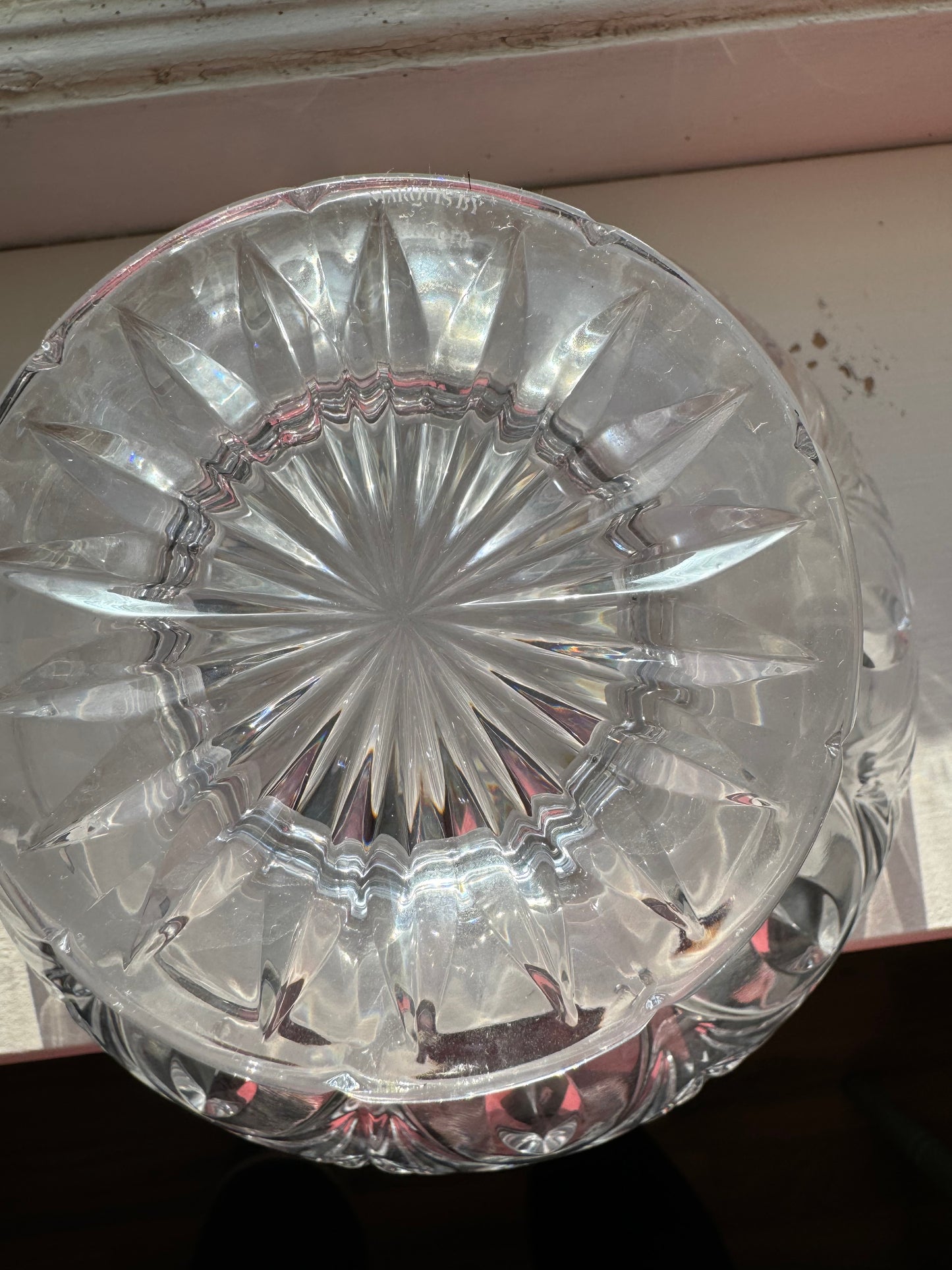 Marquis By Waterford CANTERBURY Footed Bowl Crystal Pedestal Centerpiece