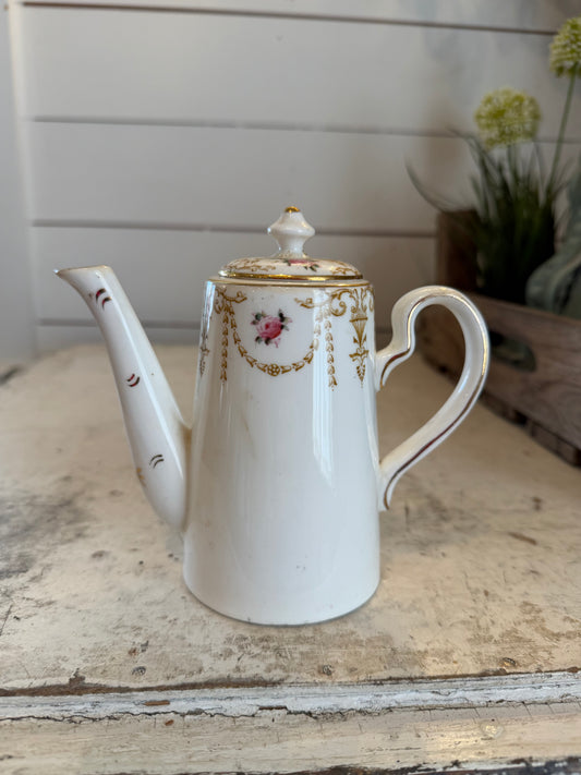 Antique Hand painted rose teapot