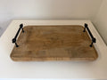 Wooden Serving Tray with Black Handles - Will get makeover