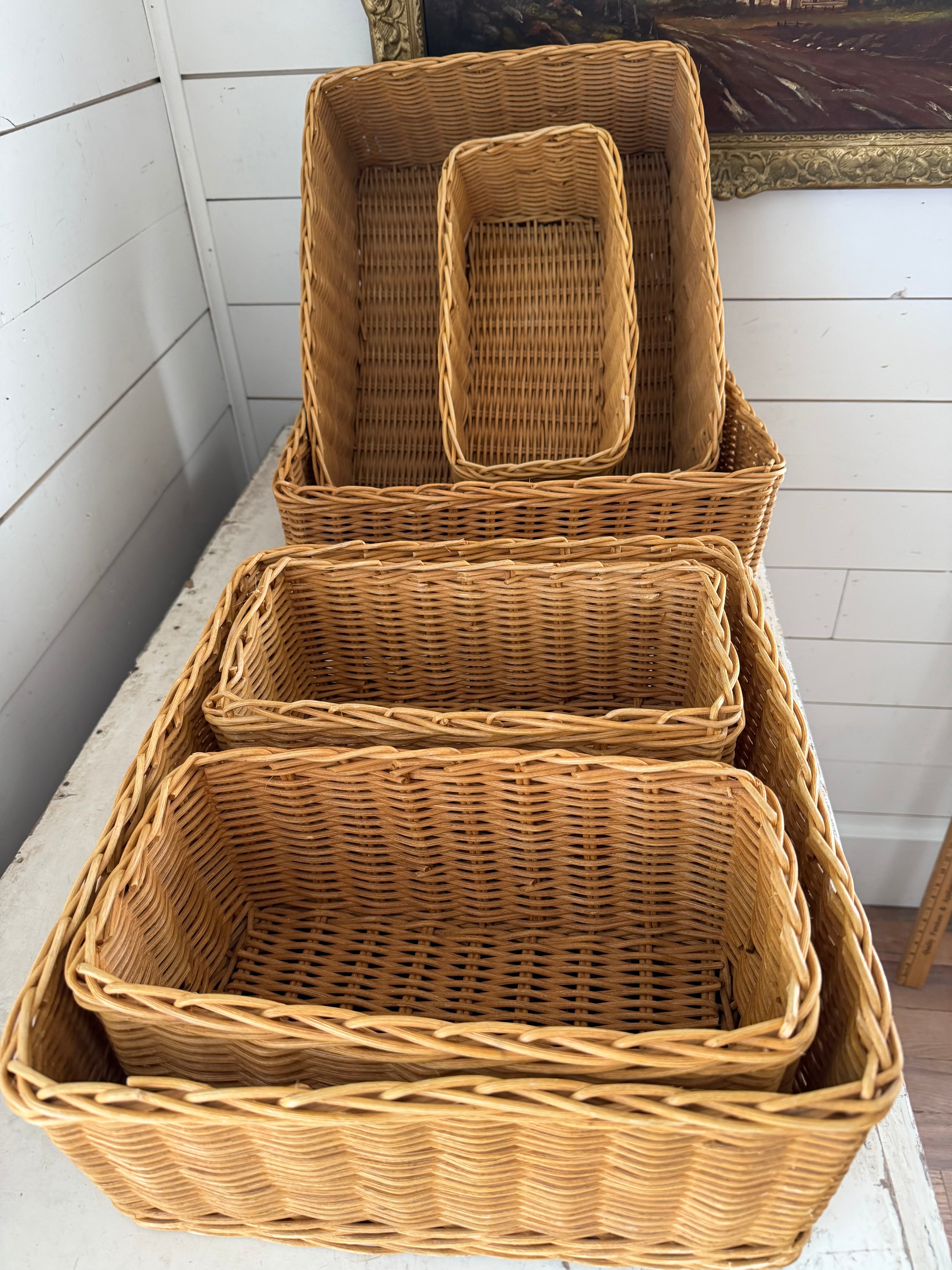 Woven Ratan Storage Baskets - Sold Individually