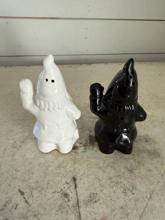 Ceramic gnome, salt and pepper shaker set