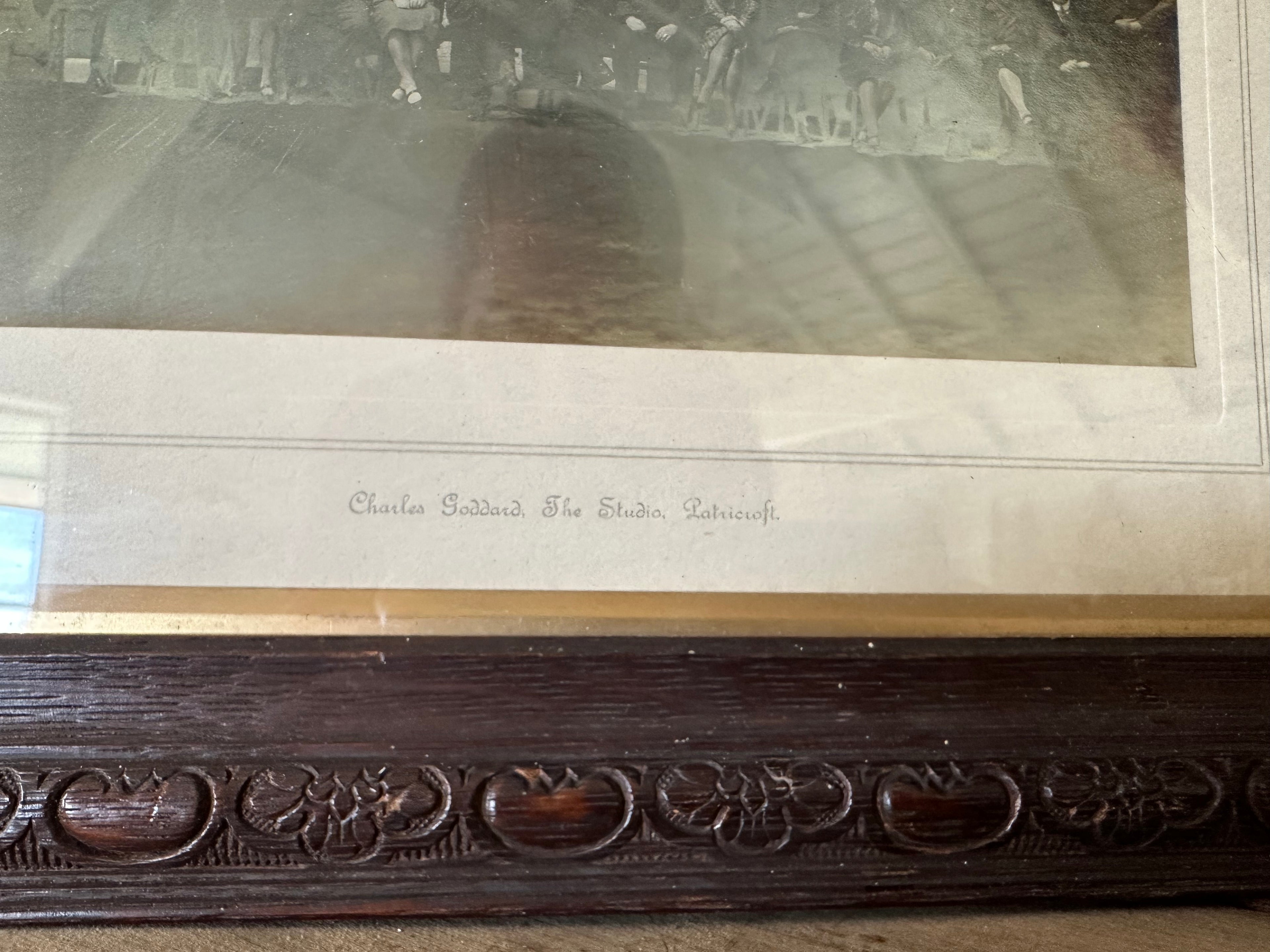 19th century English Group photo with Victorian wood frame