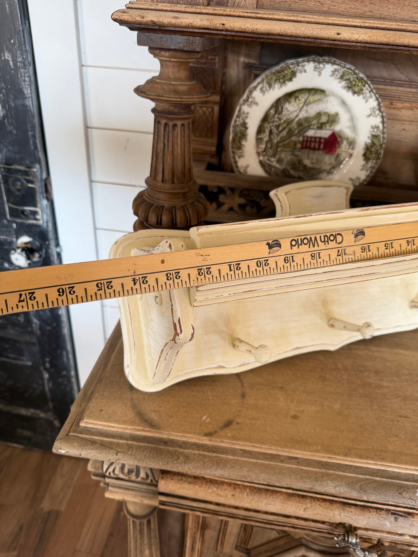 Vintage Oak Wall Shelf - Will be painted