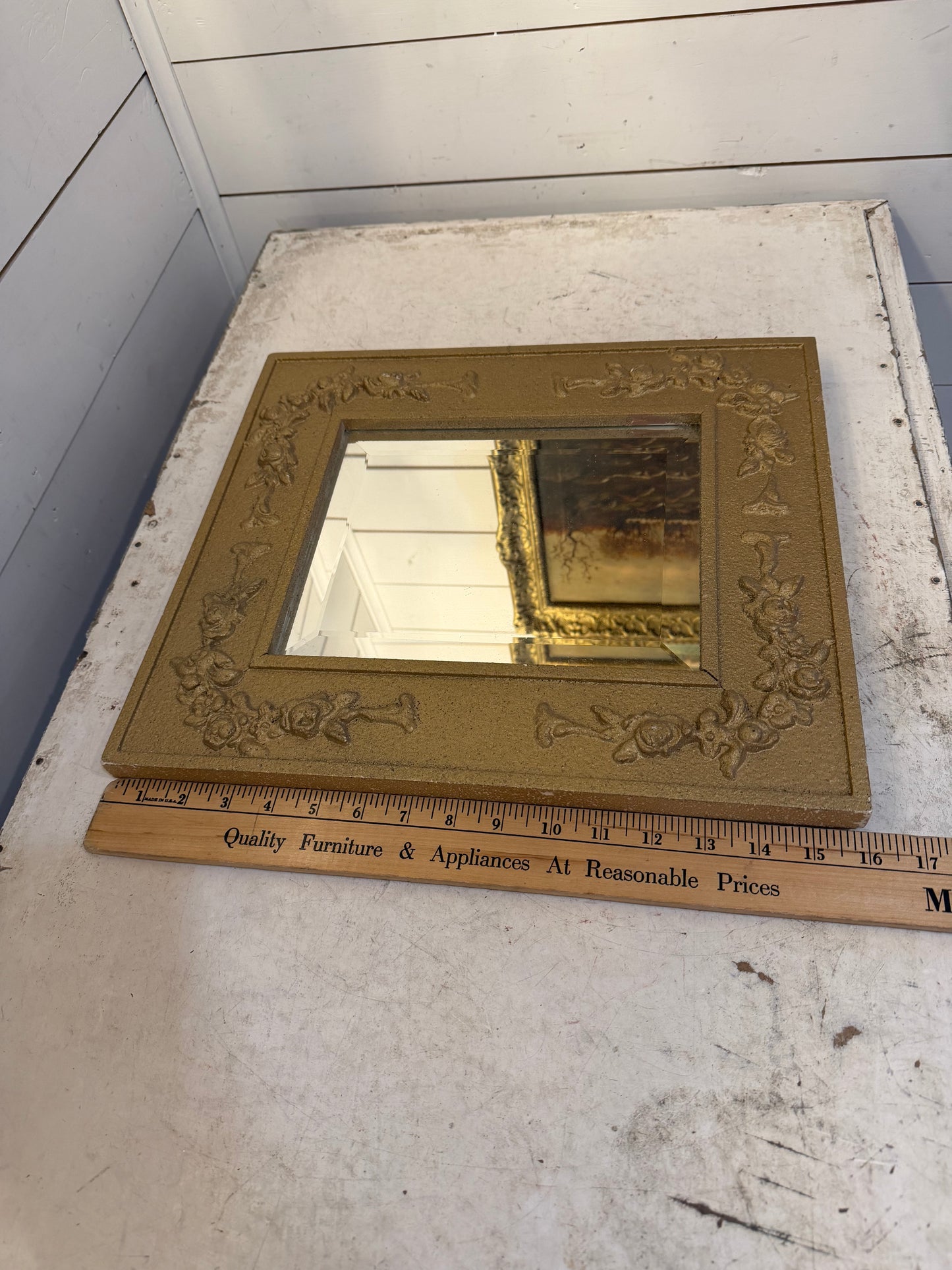 Gold Framed Floral Mirror