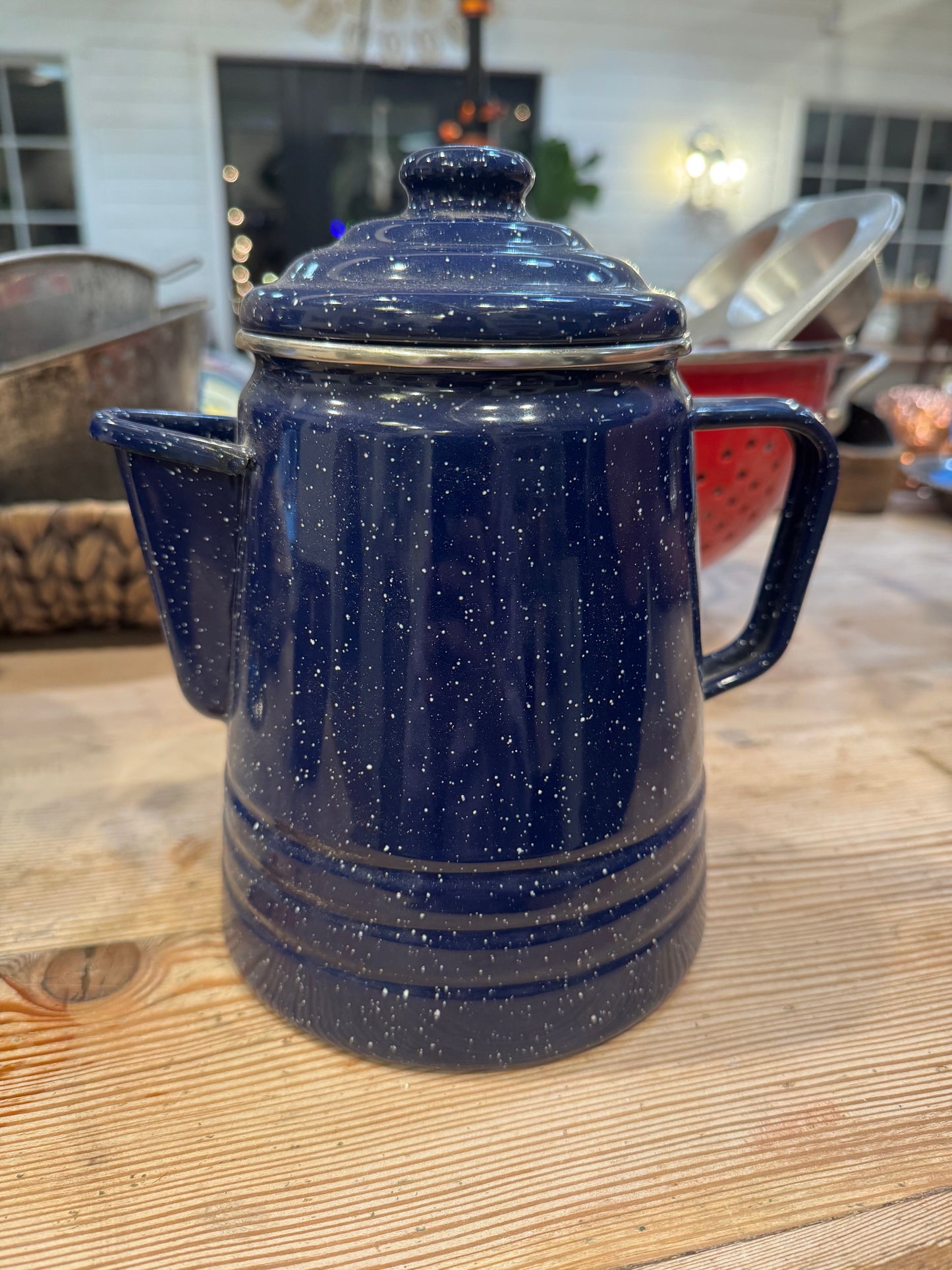 Enamel graniteware coffee pot