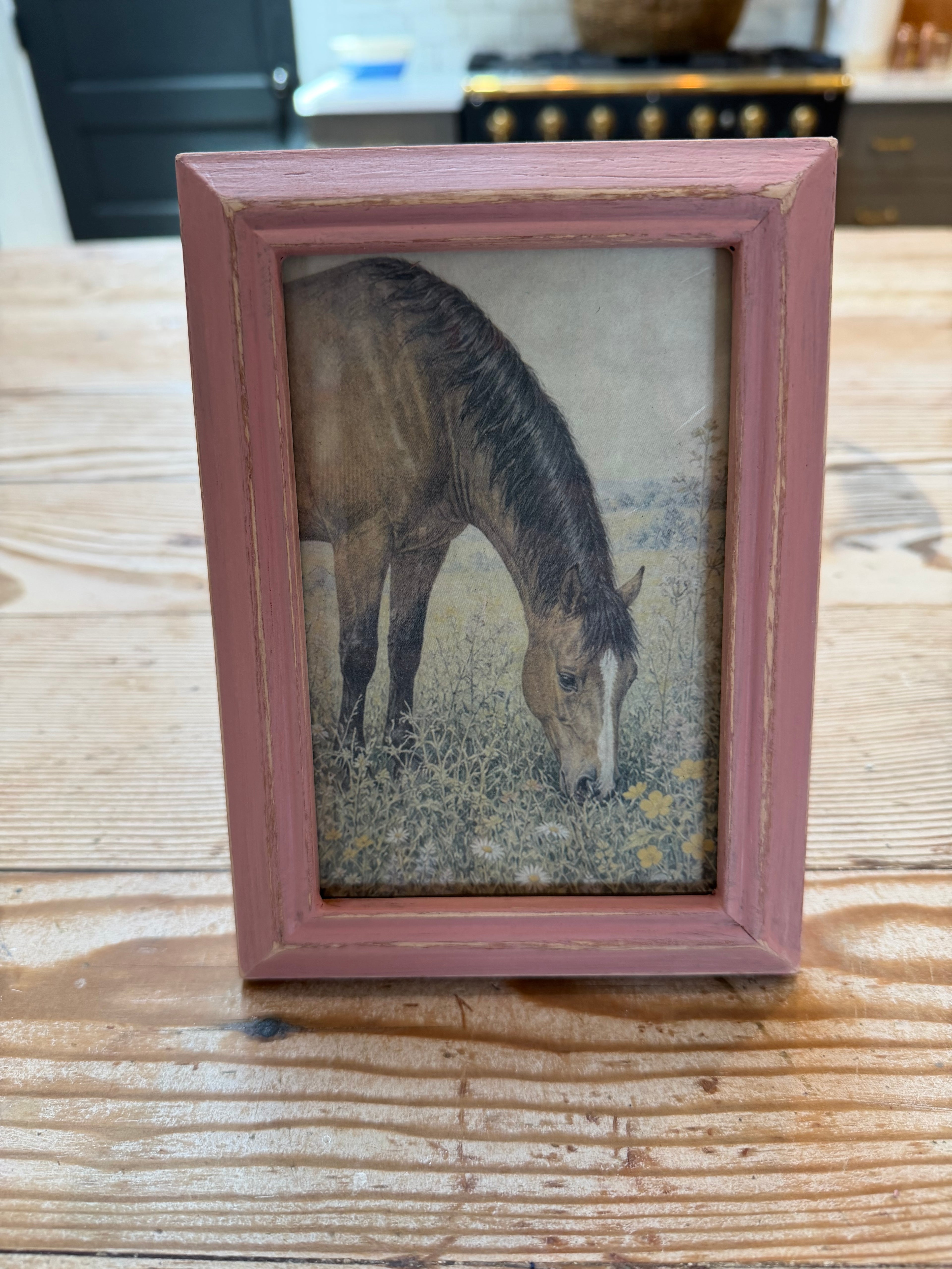 4x6 Painted Frame With Horse Print