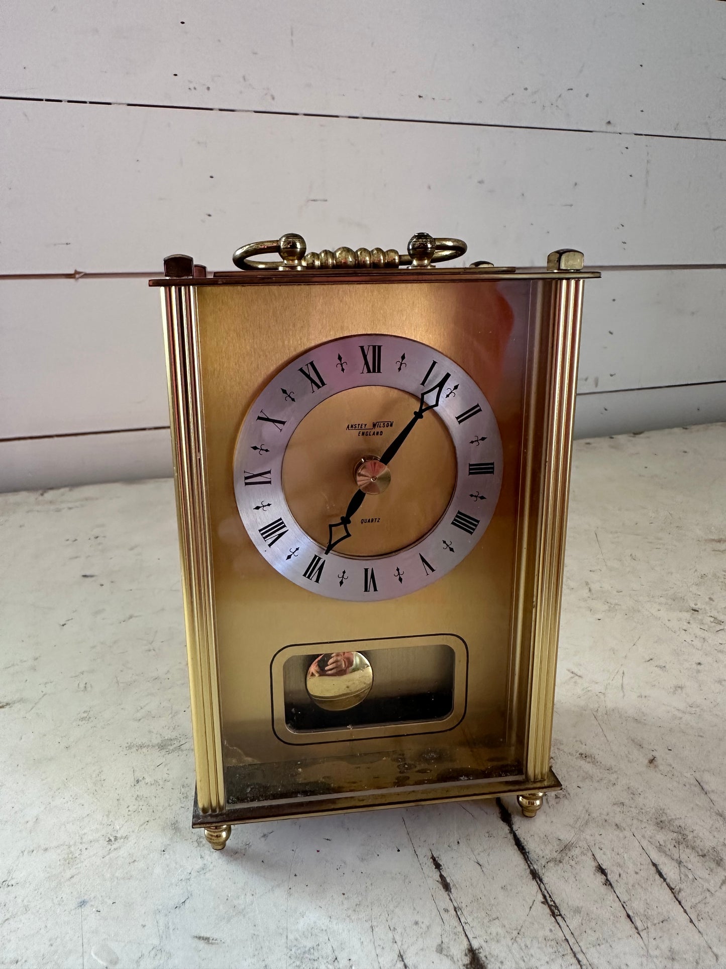 Retro Brass Ahley Wilson Clock - we do not know if it works