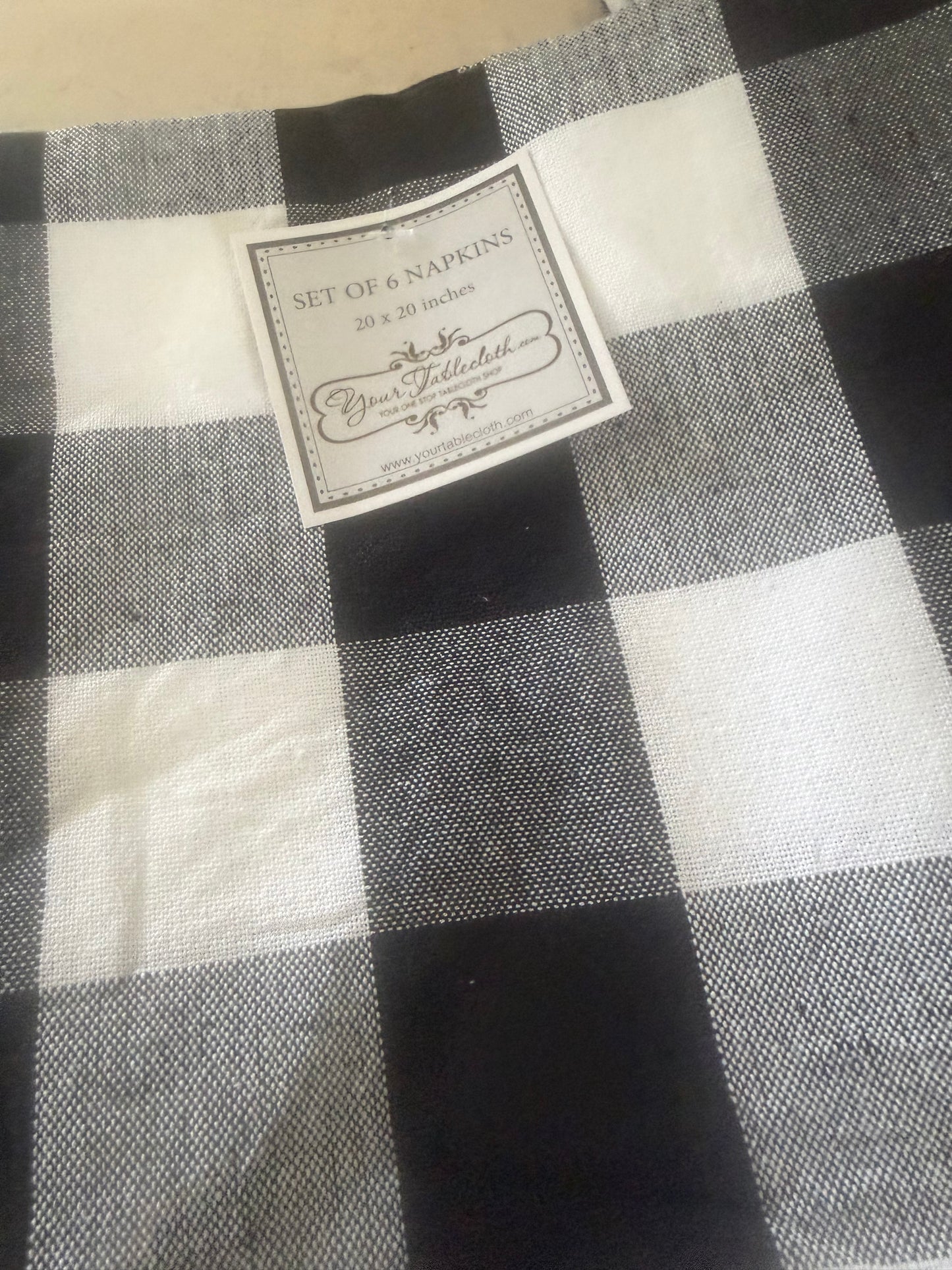 Set of six buffalo plaid cloth napkins