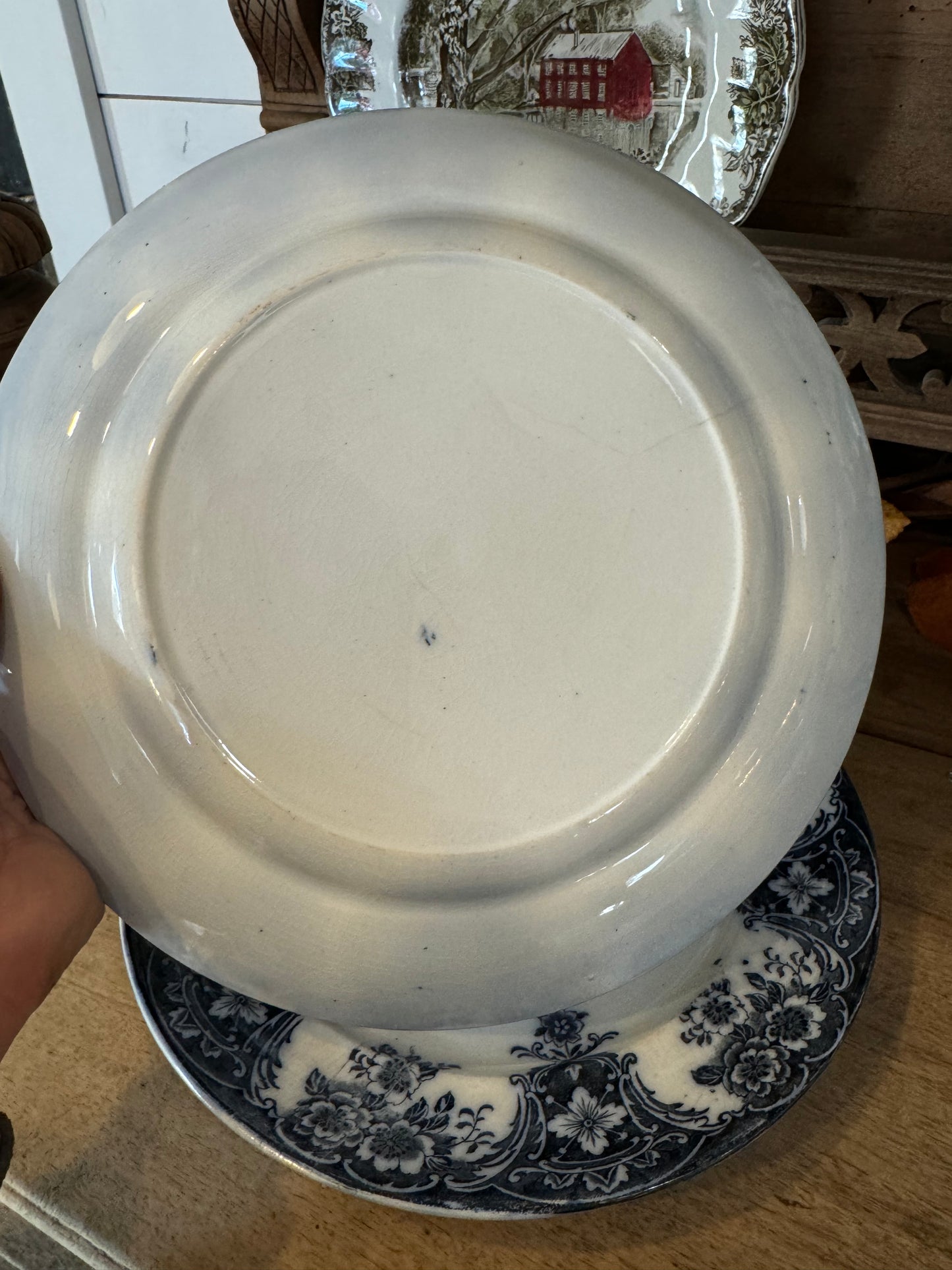 Antique Flow Blue Ironstone Plate sold individually