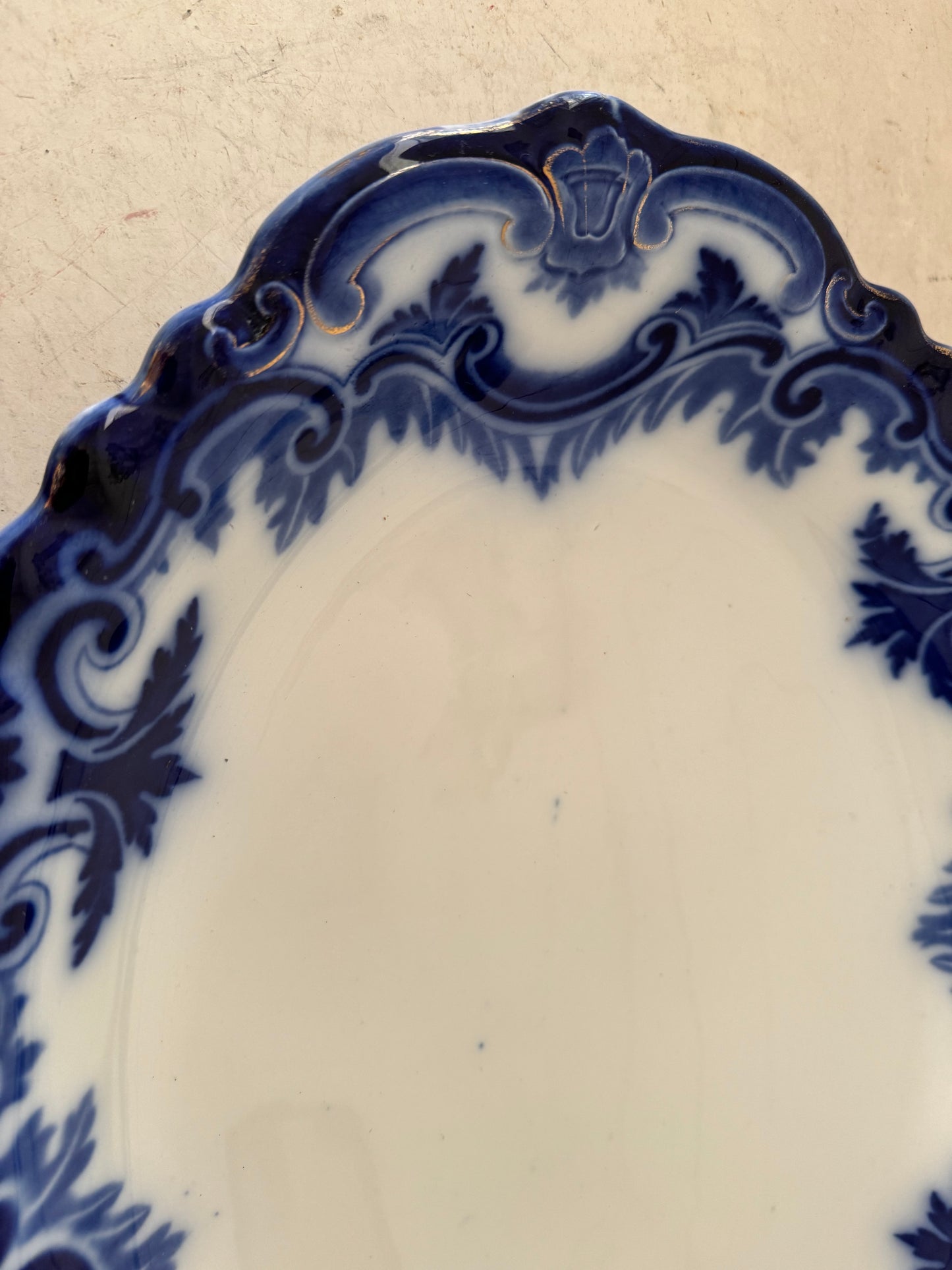 Antique Flow Blue Clifton Ironstone Platter