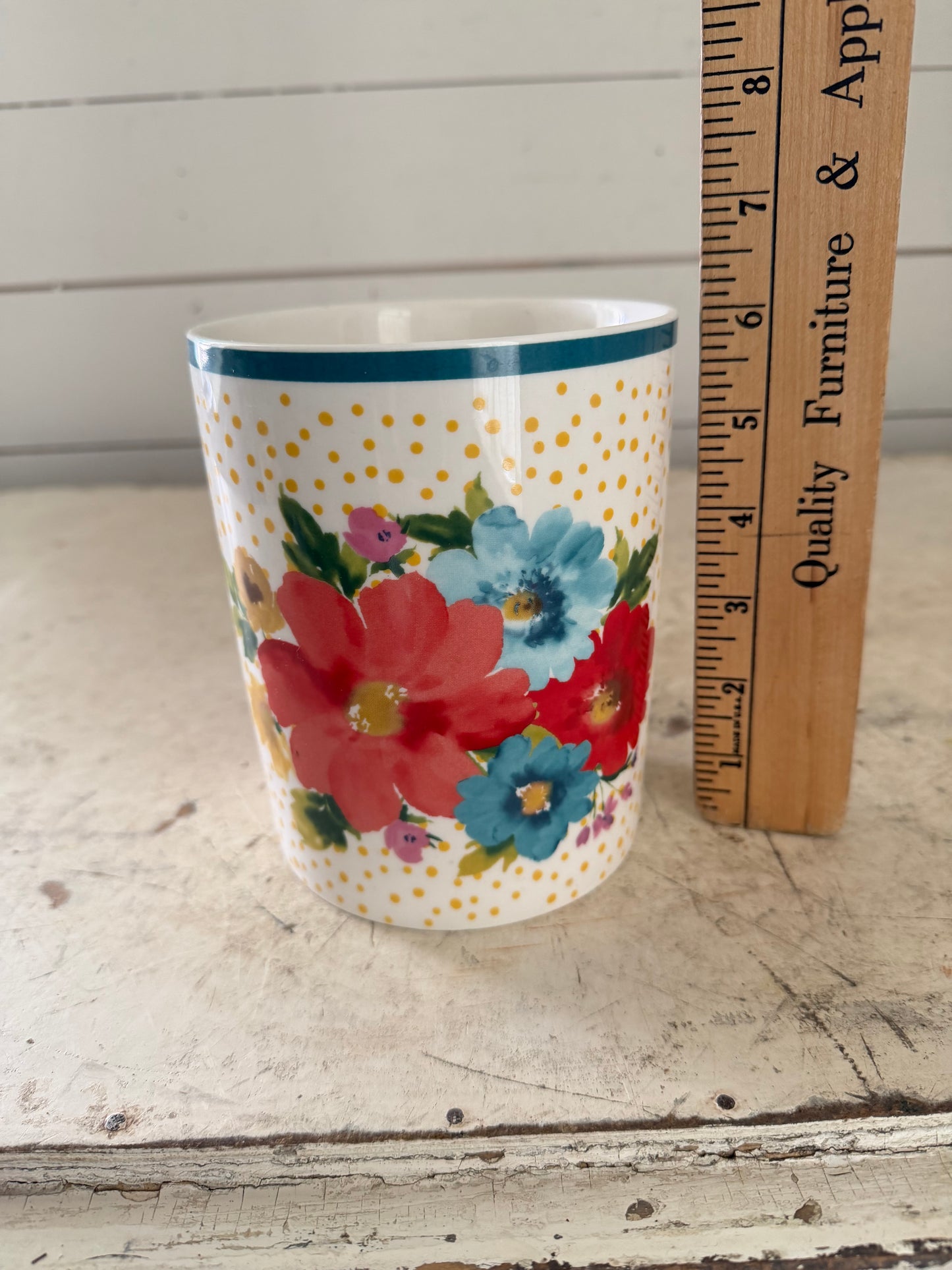 Pioneer Woman Breezy Blossoms Ceramic Utensil Holder