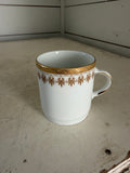 Bavaria Tirschenreuth Tea Cup Gold Gilt Leaf Design 2.5" tall