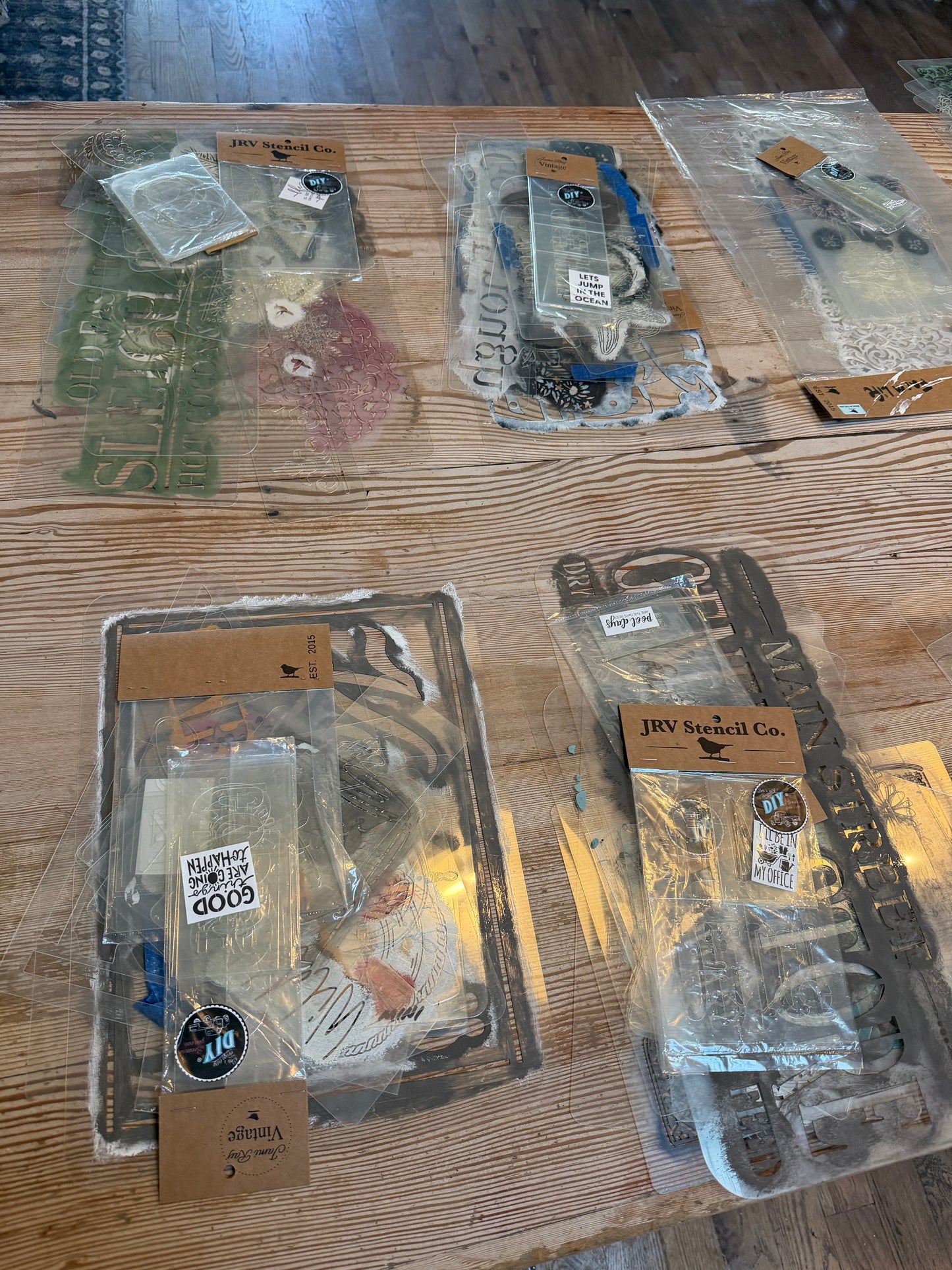 Mystery stencil Packs with free inlay samples - as is used and imperfect no returns