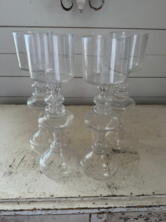 Large clear, glass pillar candle holder - sold individually