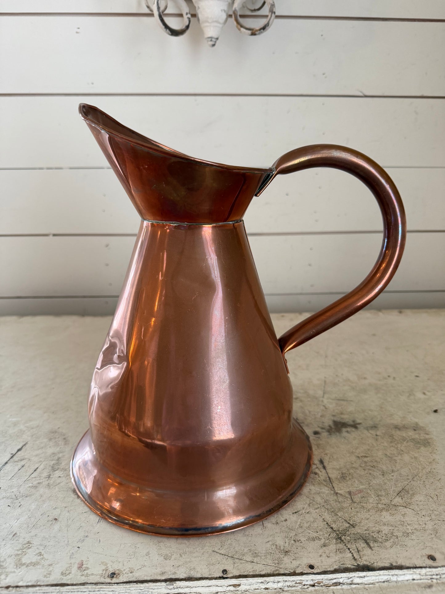 Gallon 19th Century English Copper Haystack Jug as is