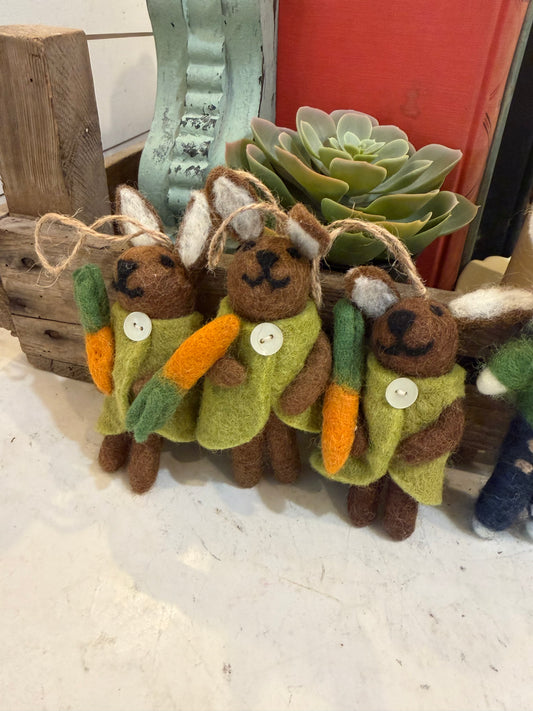 Felted Bunny Ornaments sold individually