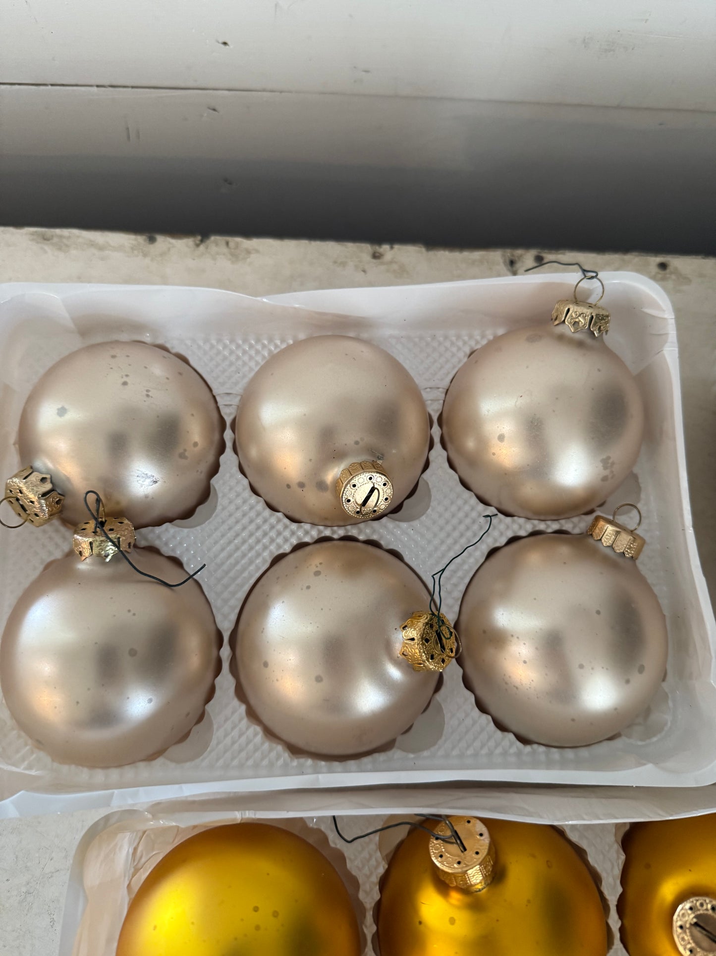 Vintage glass ornament sold in sets of six