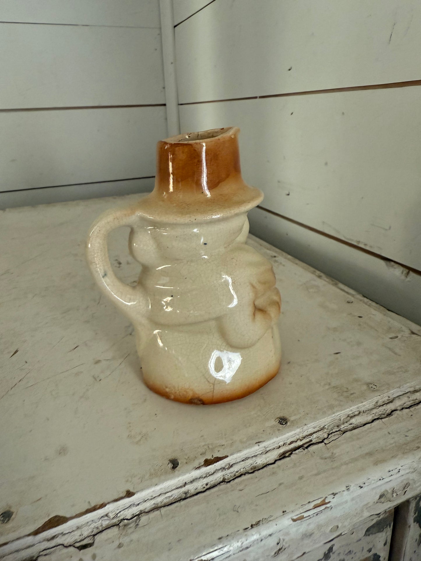 Vintage Pottery Character Welsh Lady Milk Or Cream Jug