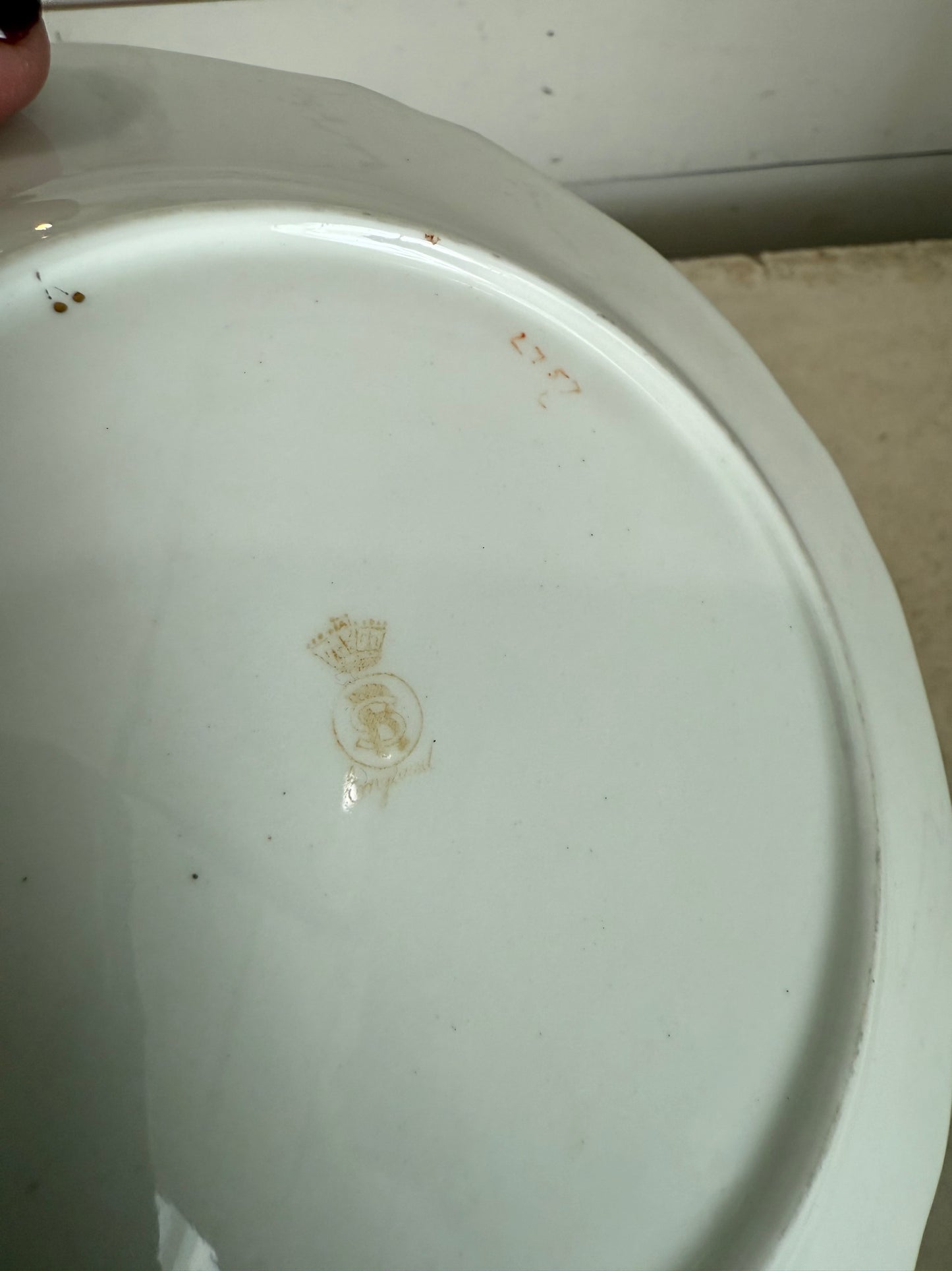 Early 20th C Samuel Radford Fenton porcelain dessert plates / pink roses Royal sold individually