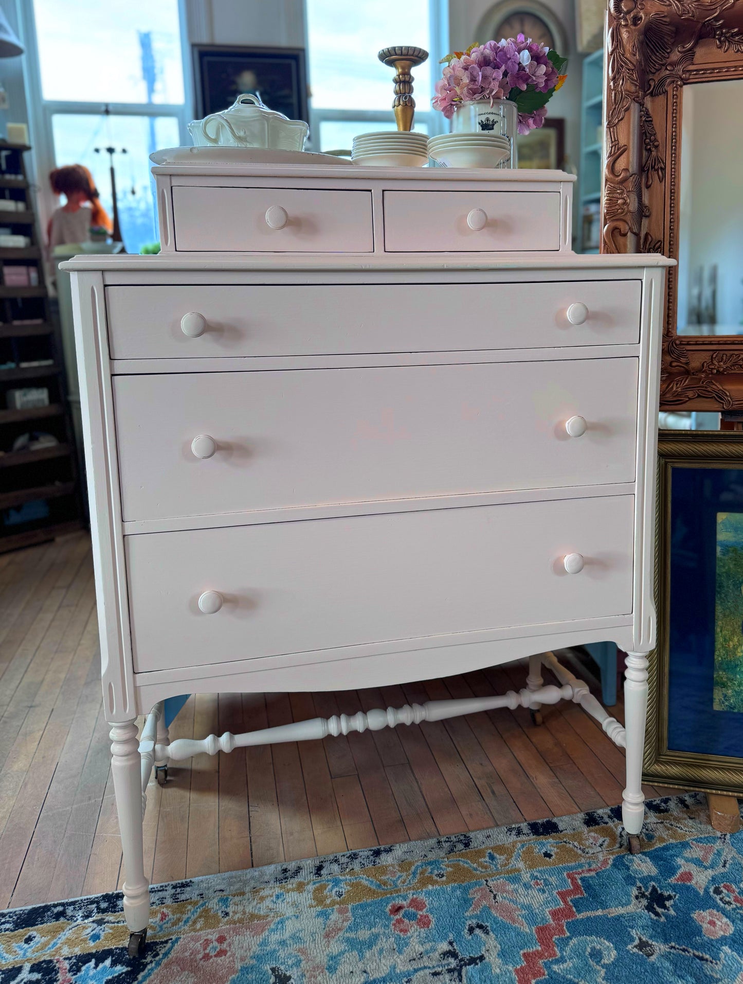 Pink Antique Dresser