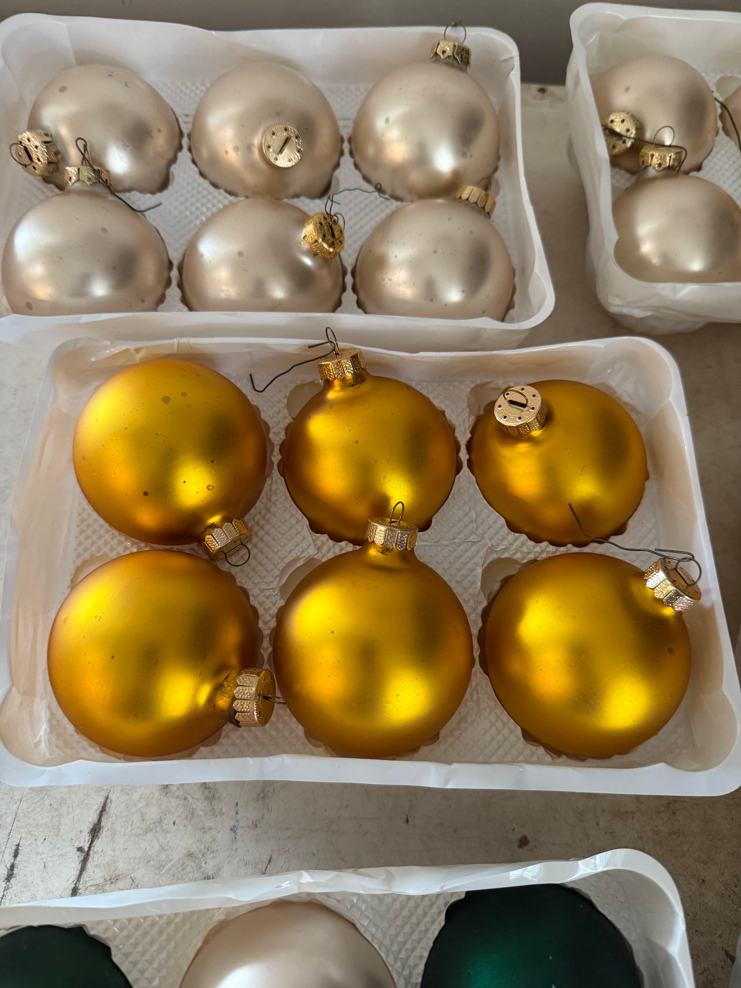 Vintage glass ornament sold in sets of six