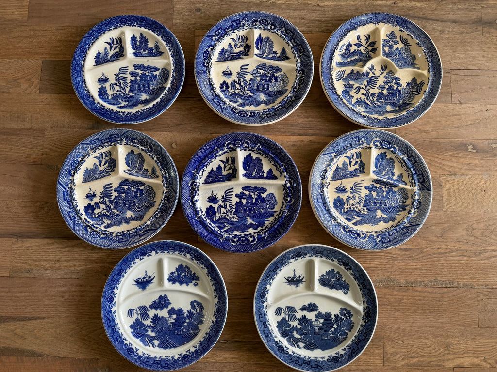 Vintage Blue Willow Ware Made in Japan Divided Grill Plate - Sold Individually Picked at Random