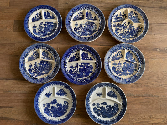 Vintage Blue Willow Ware Made in Japan Divided Grill Plate - Sold Individually Picked at Random