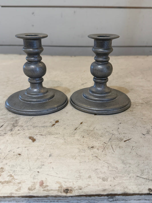 Pair of pewter Candlestick holders