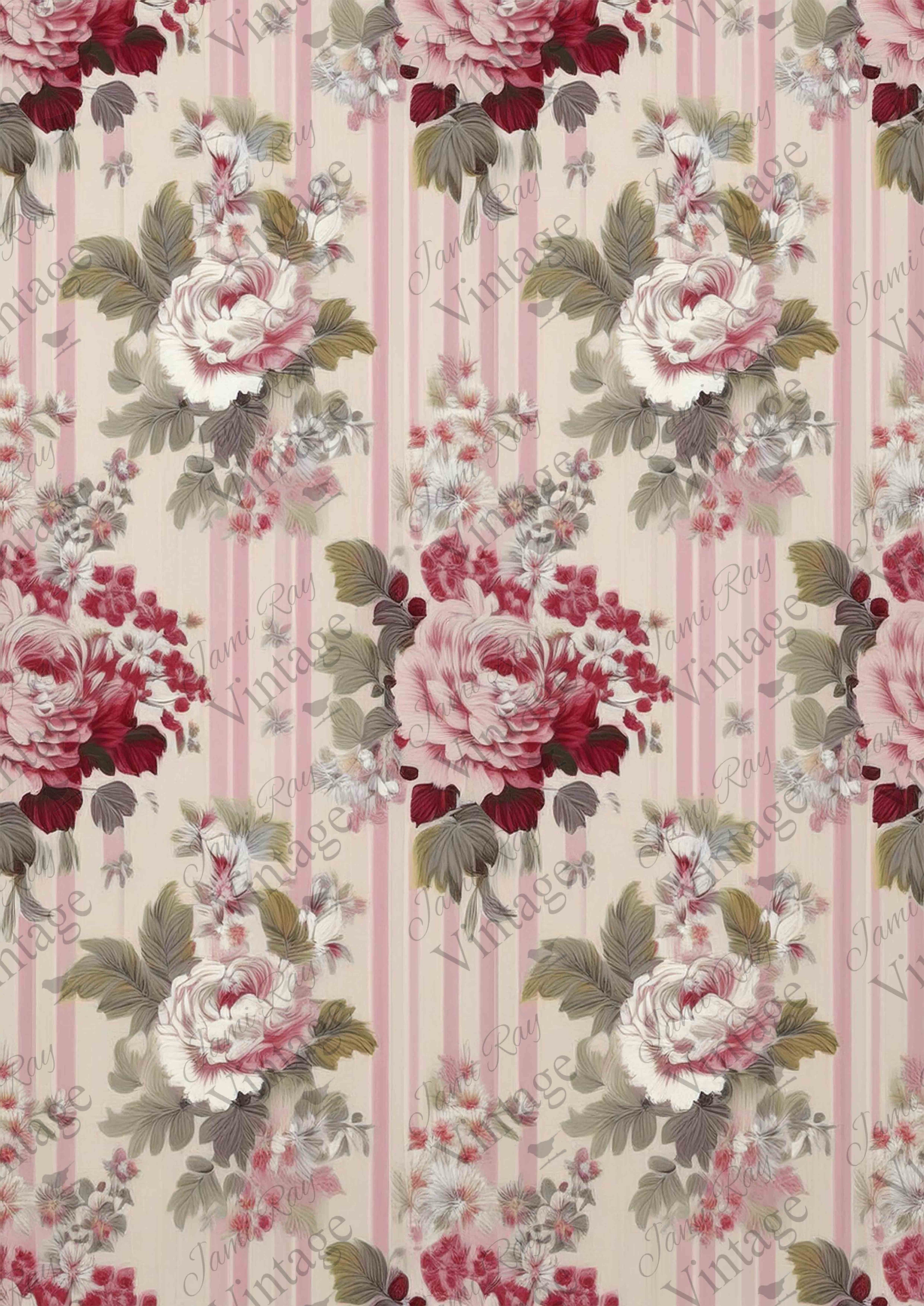 Pink Rose Wallpaper | JRV A4 Rice Paper