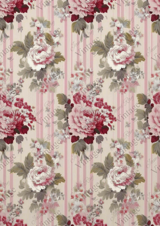 Pink Rose Wallpaper | JRV A4 Rice Paper