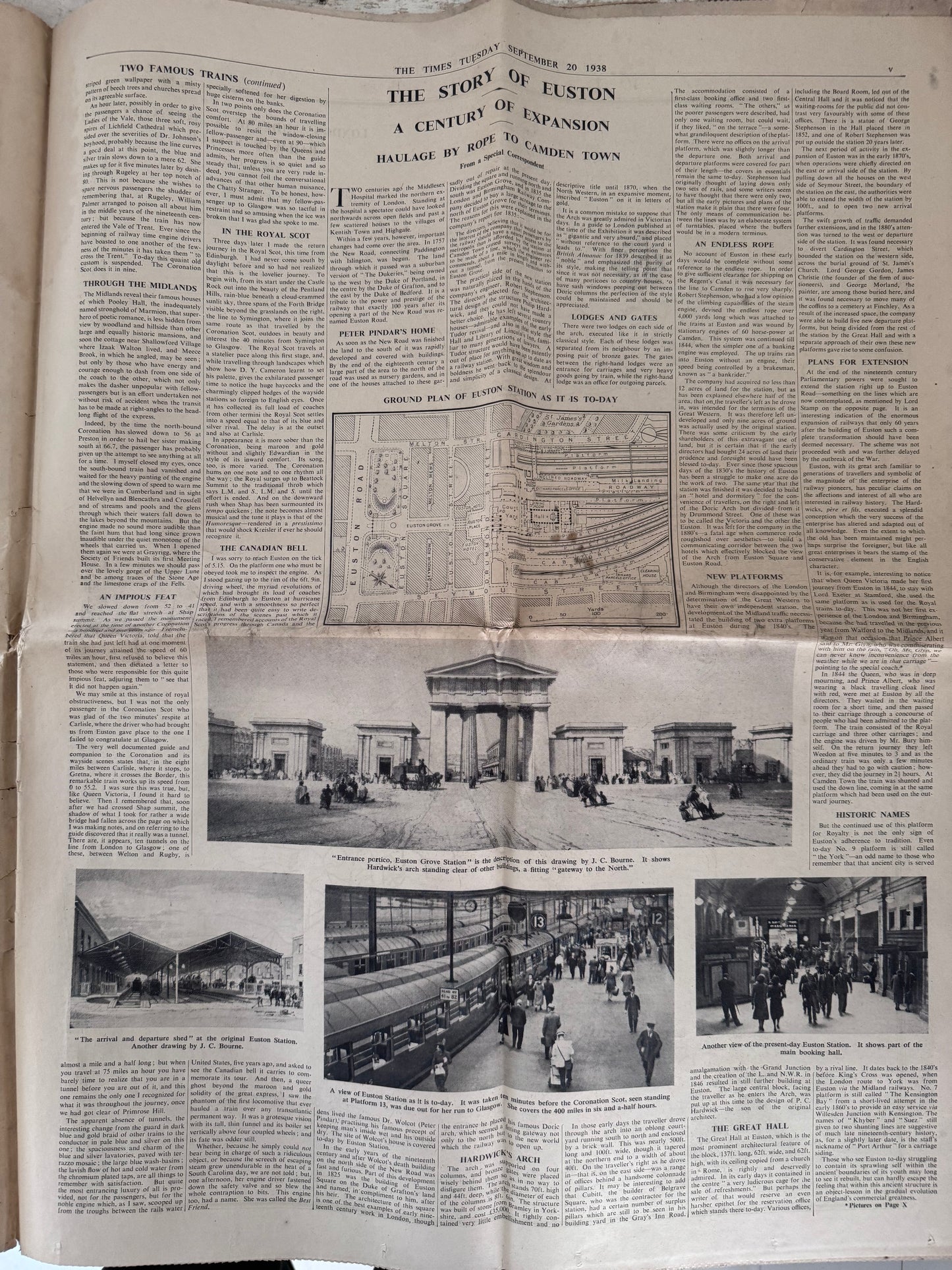 The Times LMS Railway Century Number News Paper Sept. 20, 1938