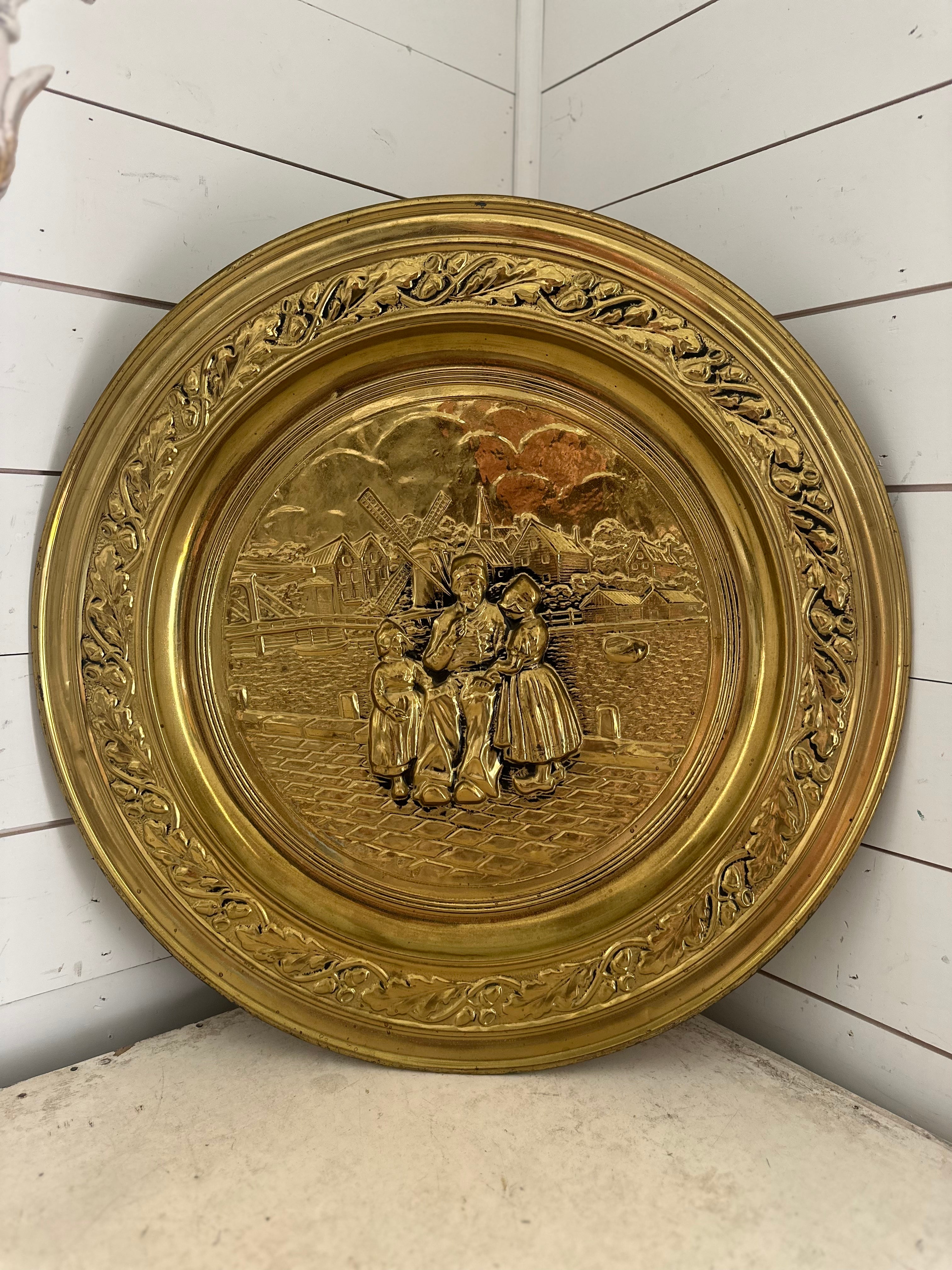 20” Vintage Brass Platter