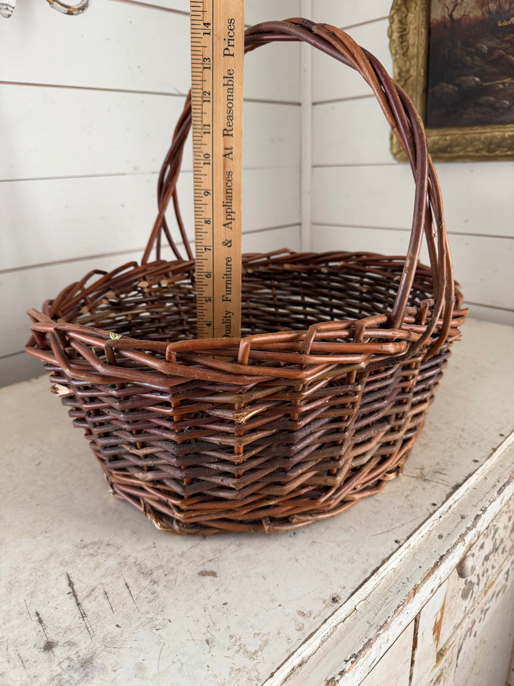 Vintage Wicker Gathering Basket