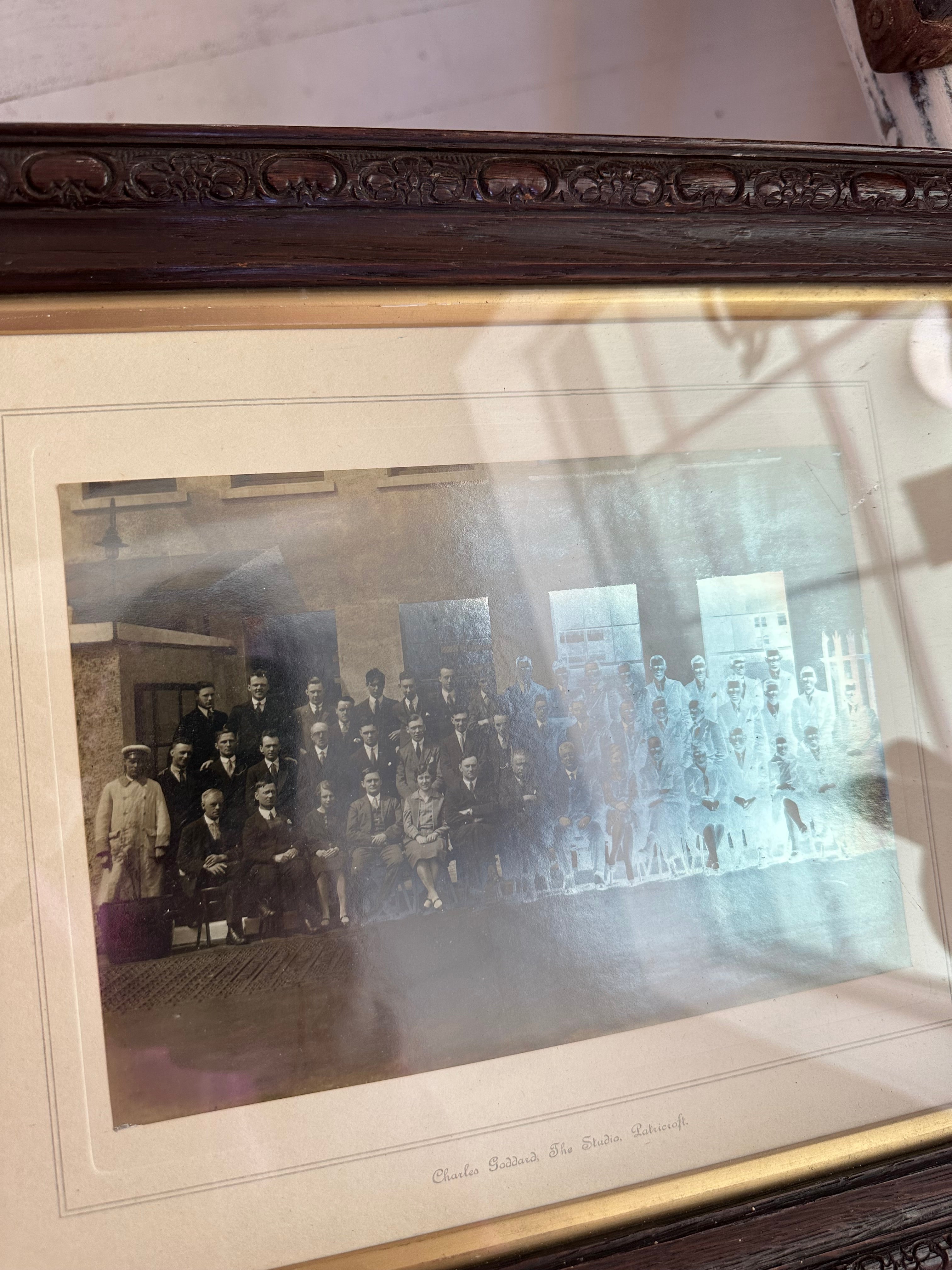 19th century English Group photo with Victorian wood frame