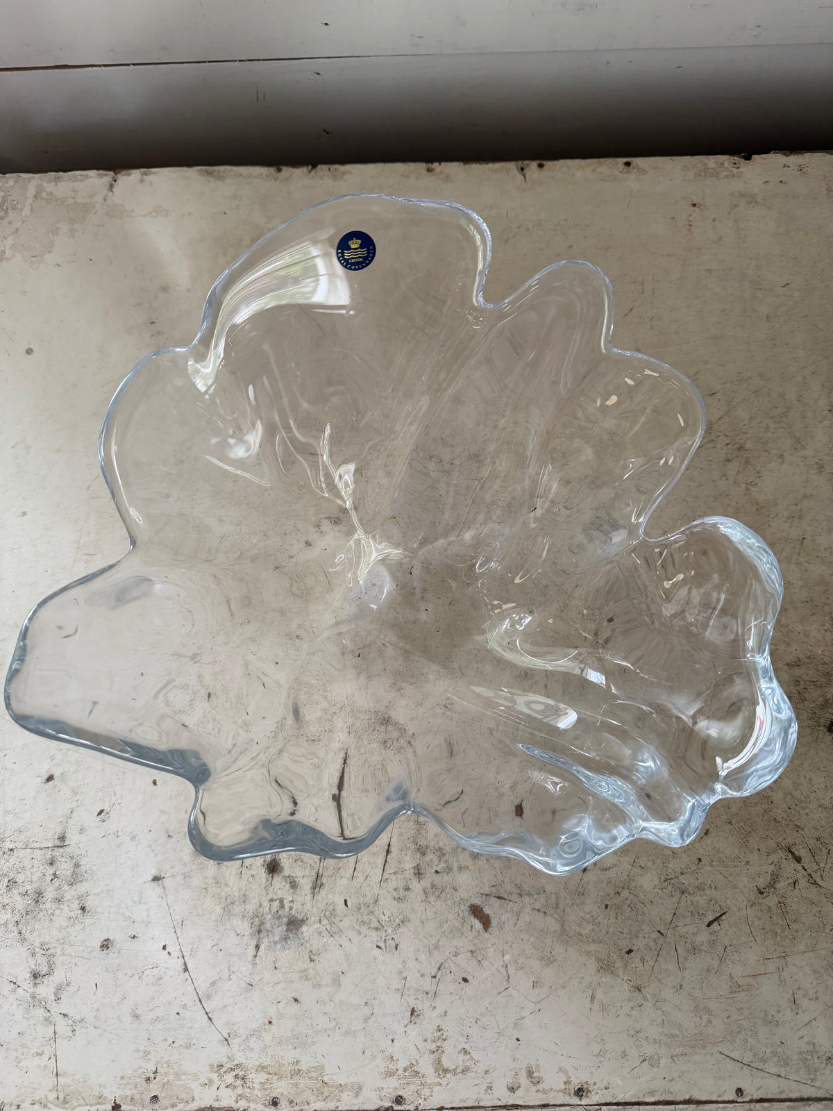 Vintage Crystal art glass bowl, by Royal Copenhagen and designed by Per Lütken for Holmegaard