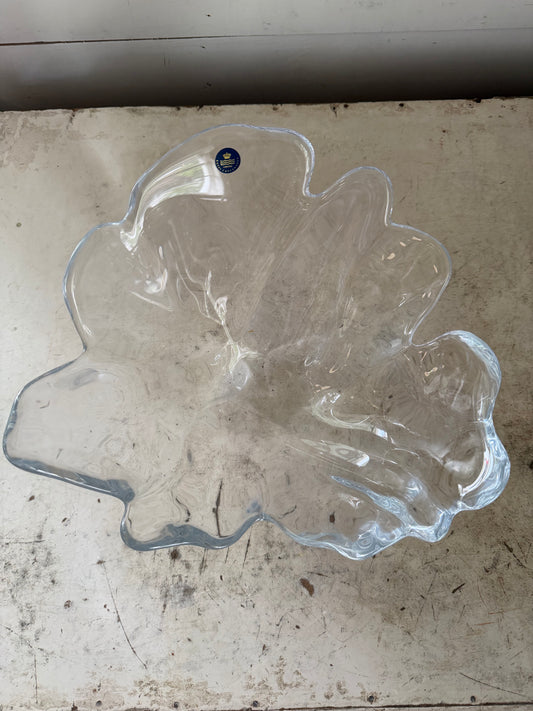 Vintage Crystal art glass bowl, by Royal Copenhagen and designed by Per Lütken for Holmegaard