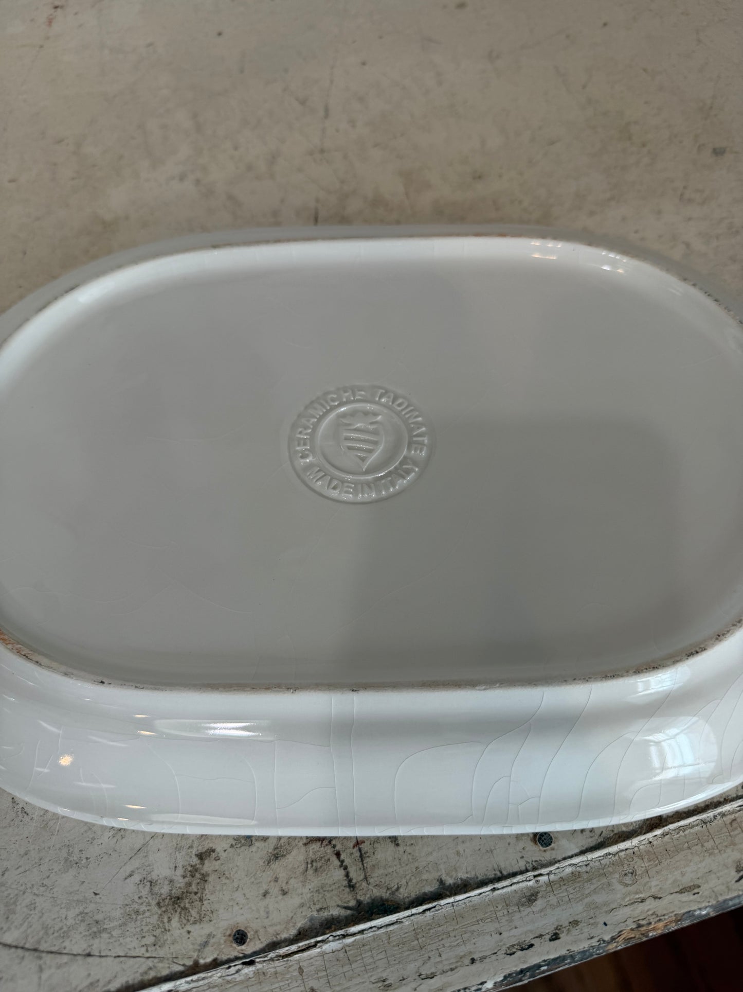 Vintage Ceramiche Tadinate Cheese Platter With Cheese/Cow/Sheep Design Stamped Italy