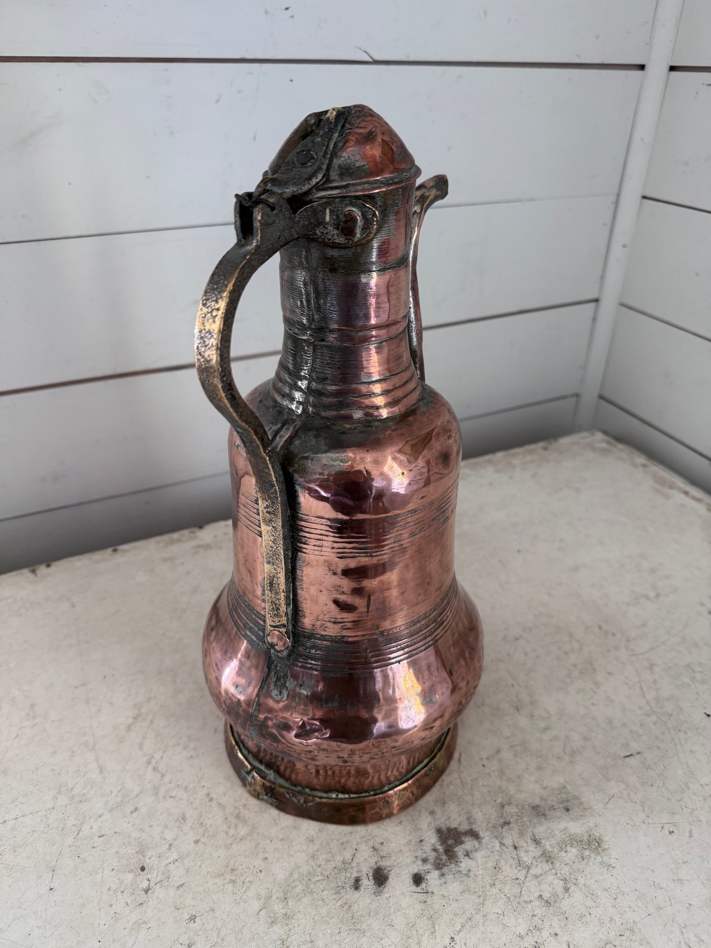 Antique Tall Copper Pitcher