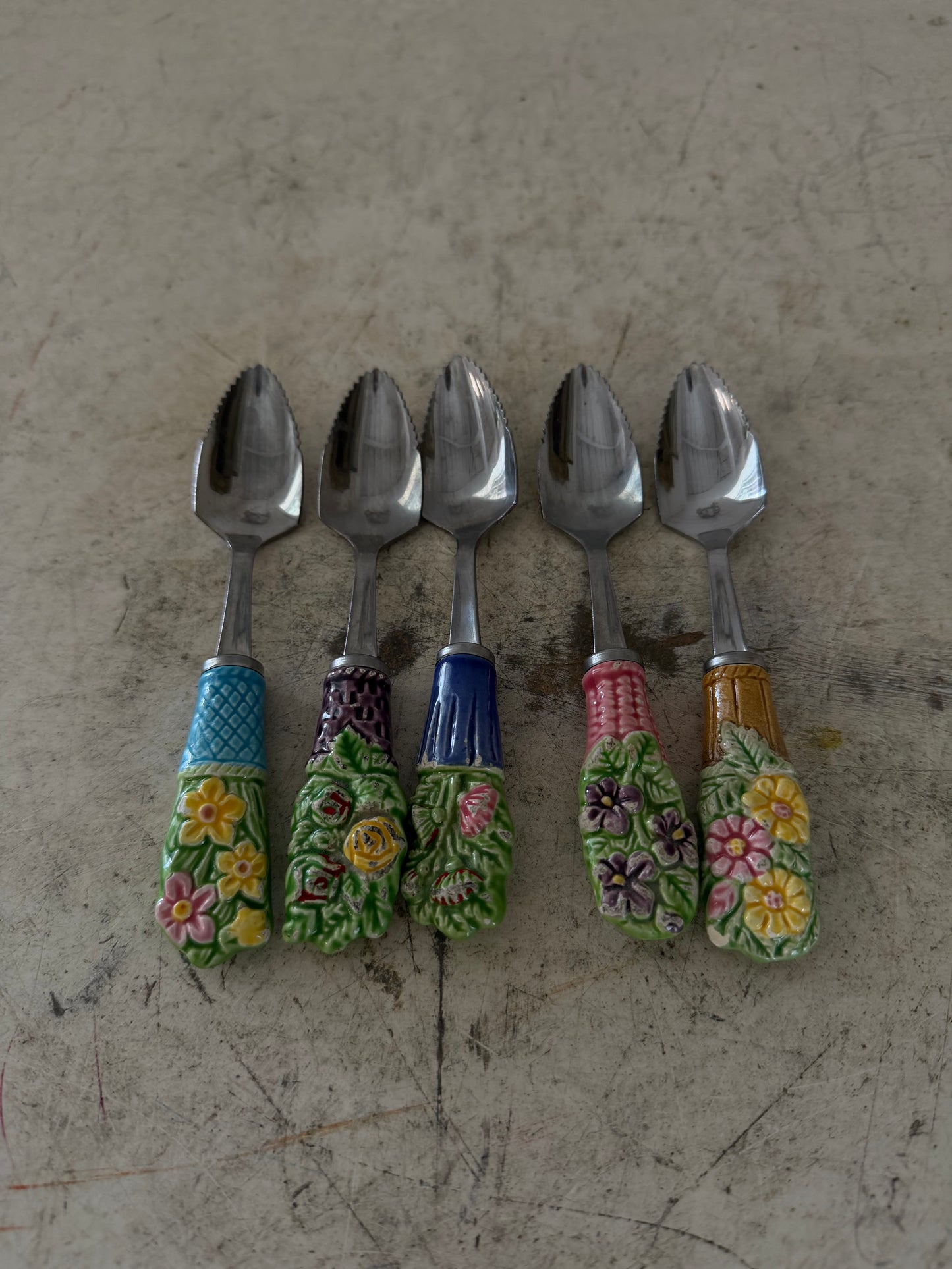 Floral handled Grapefruit Spoon Set