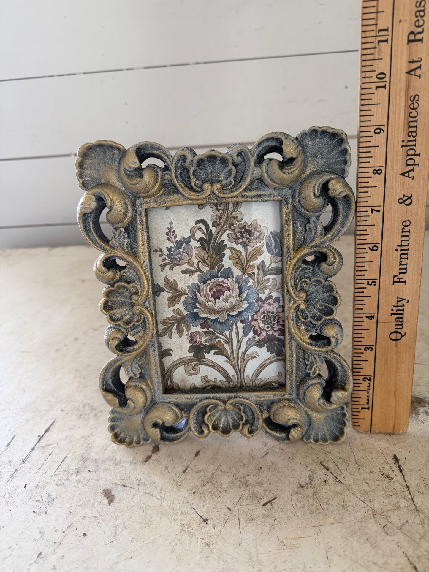 Ornate Frame With Floral Swag Print