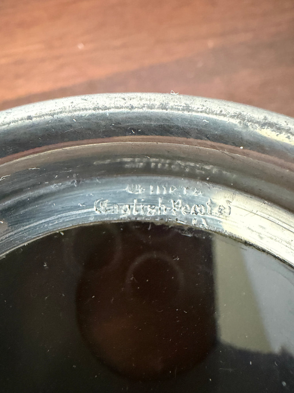 Vintage English pewter tankard or beer mug, likely made in Sheffield, England