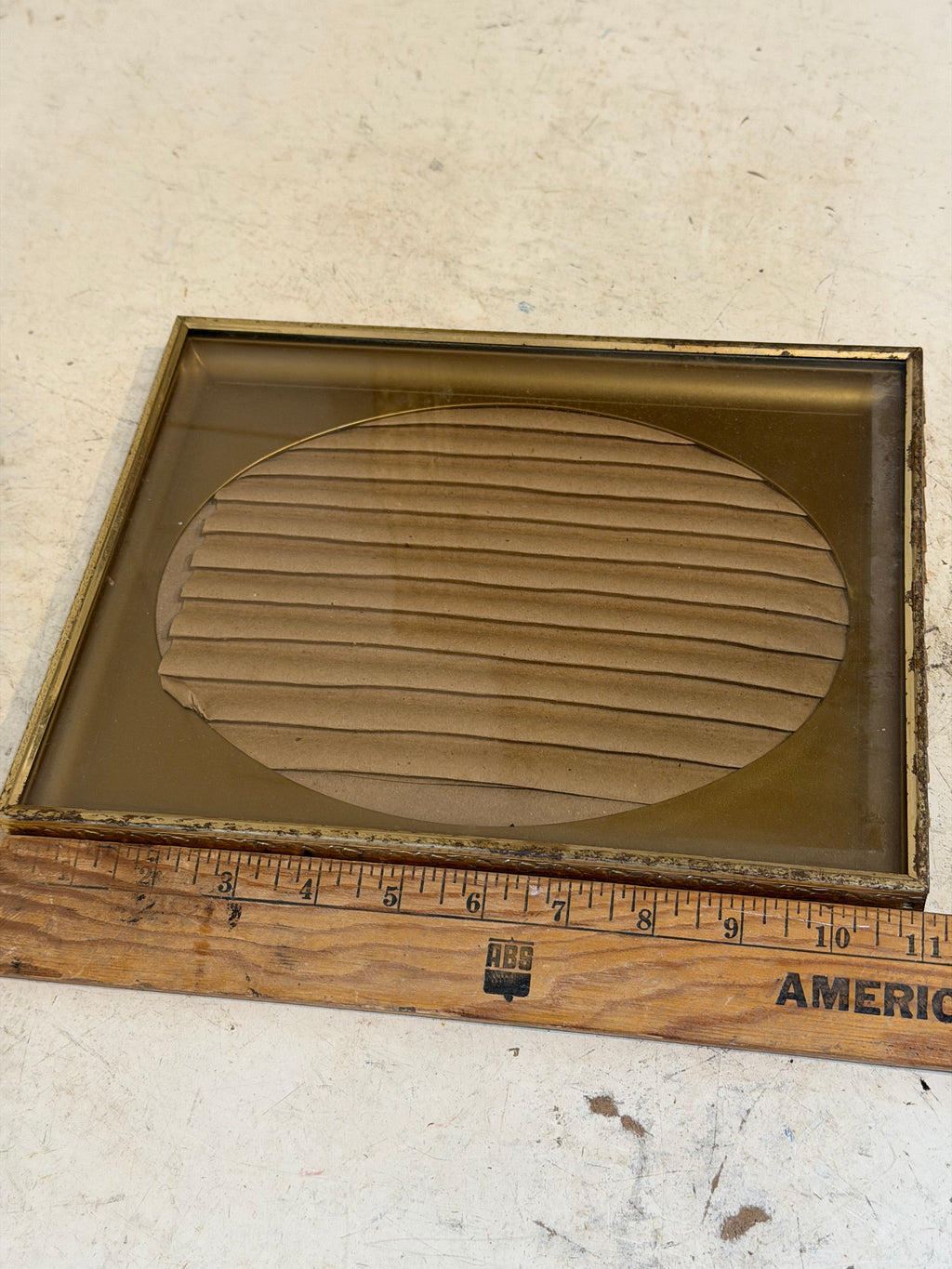 Sunflower Print in Brass Frame with Oval Mat