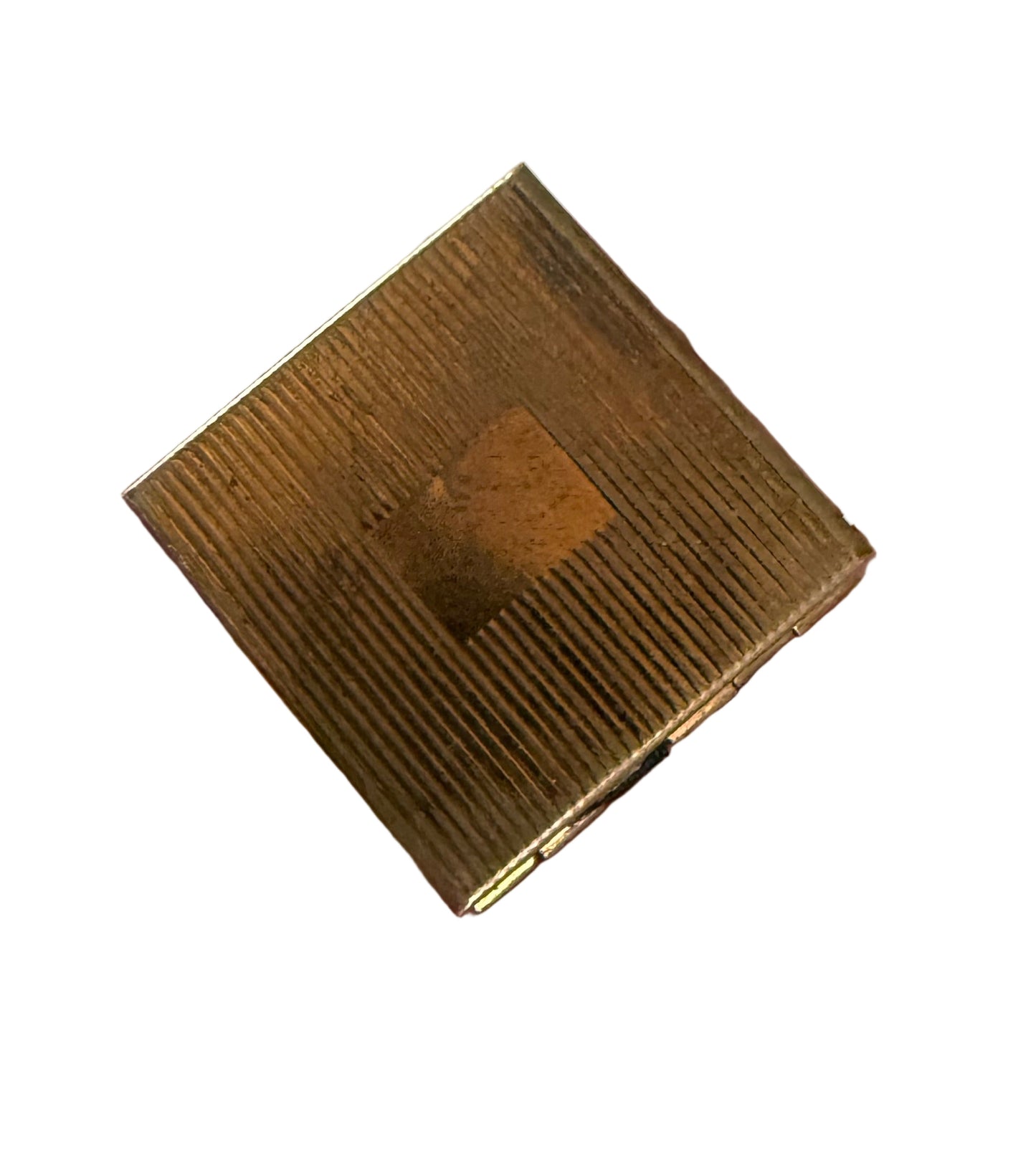 Vintage Gold Tone Metal Enamel laurel Compact with Mirror