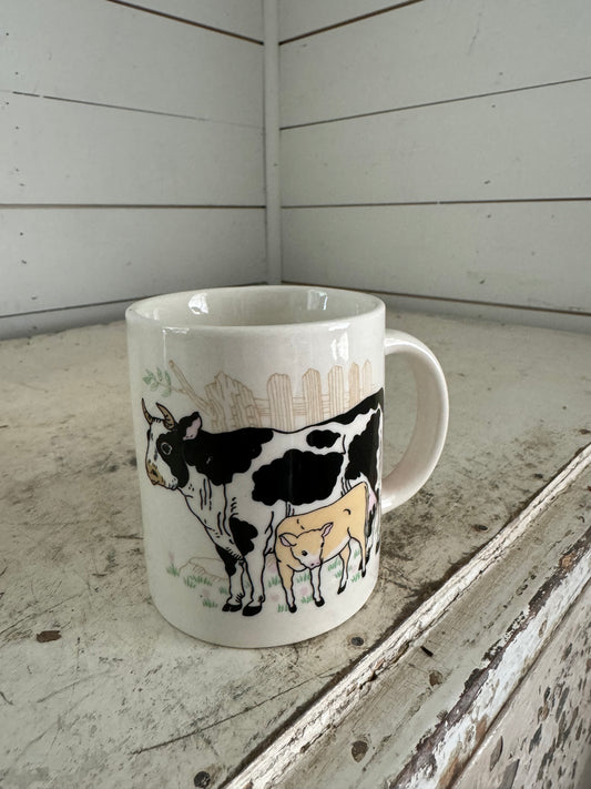 Vintage Cow and Calf Coffee Mug