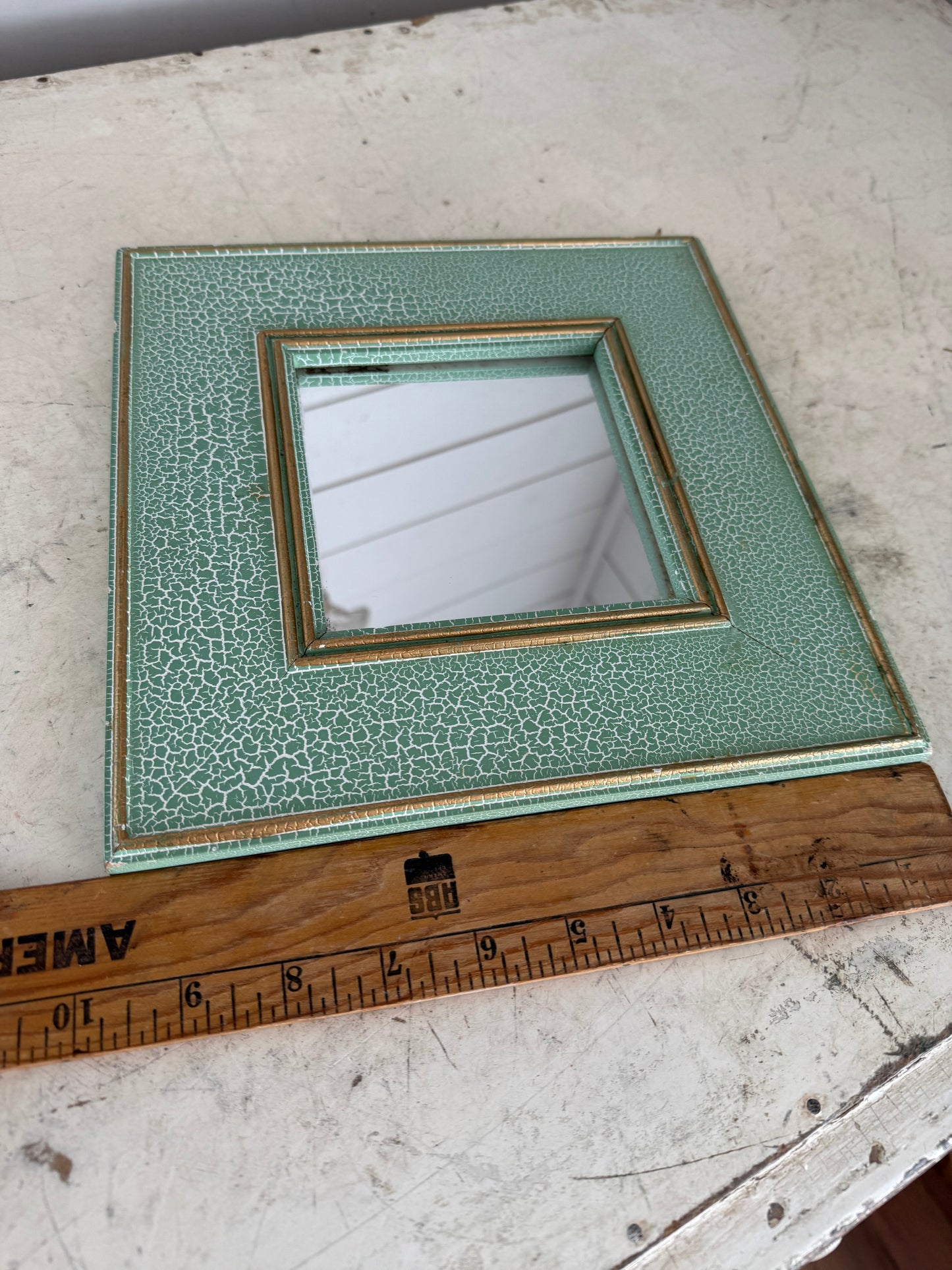 Crackle Green Mirror