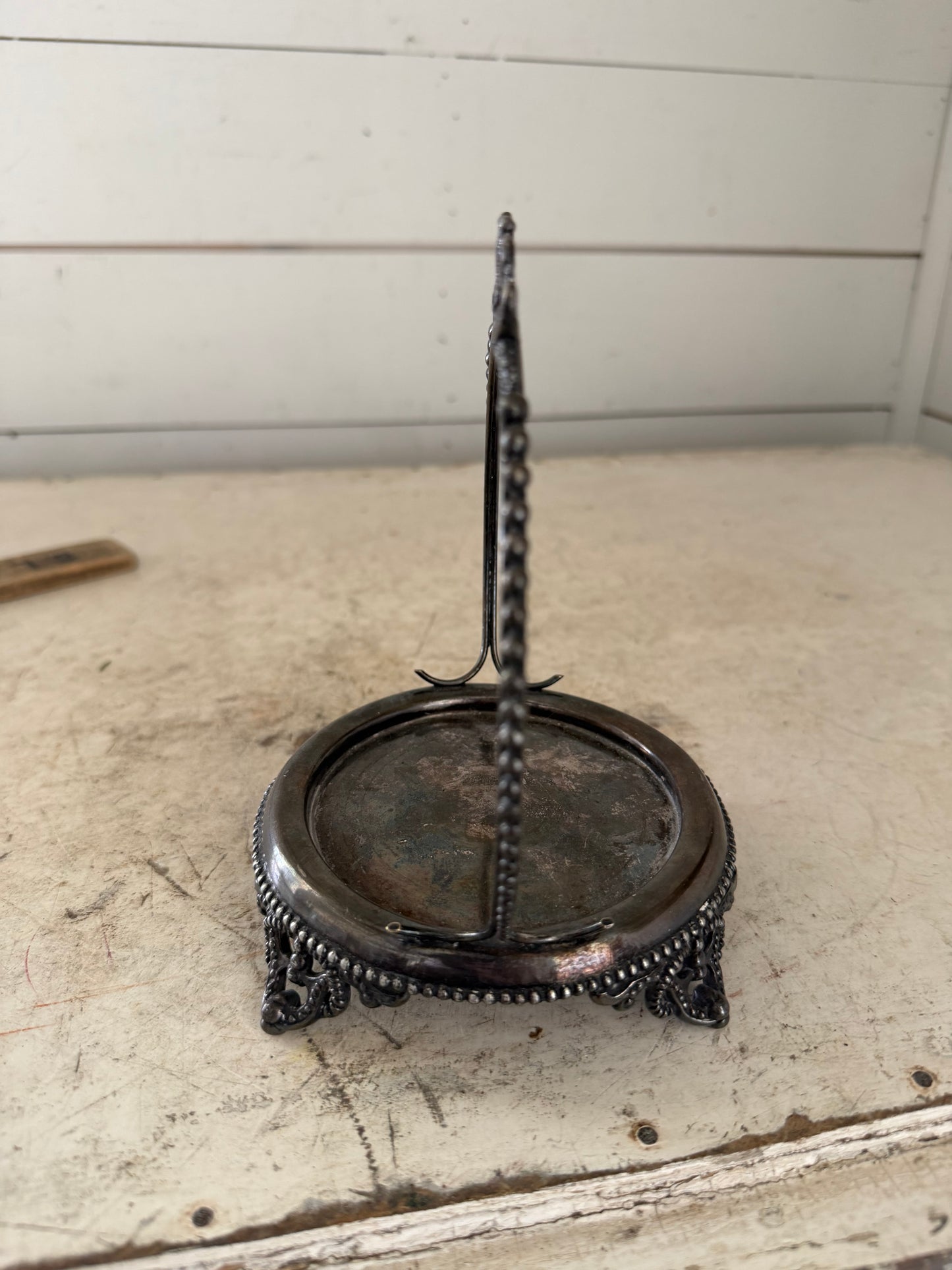 Silver plate bridal basket holder