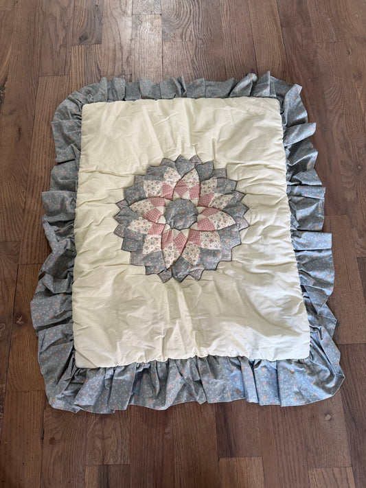 Pink and Floral Heritage Style Puff Pillow Sham - Standard Size