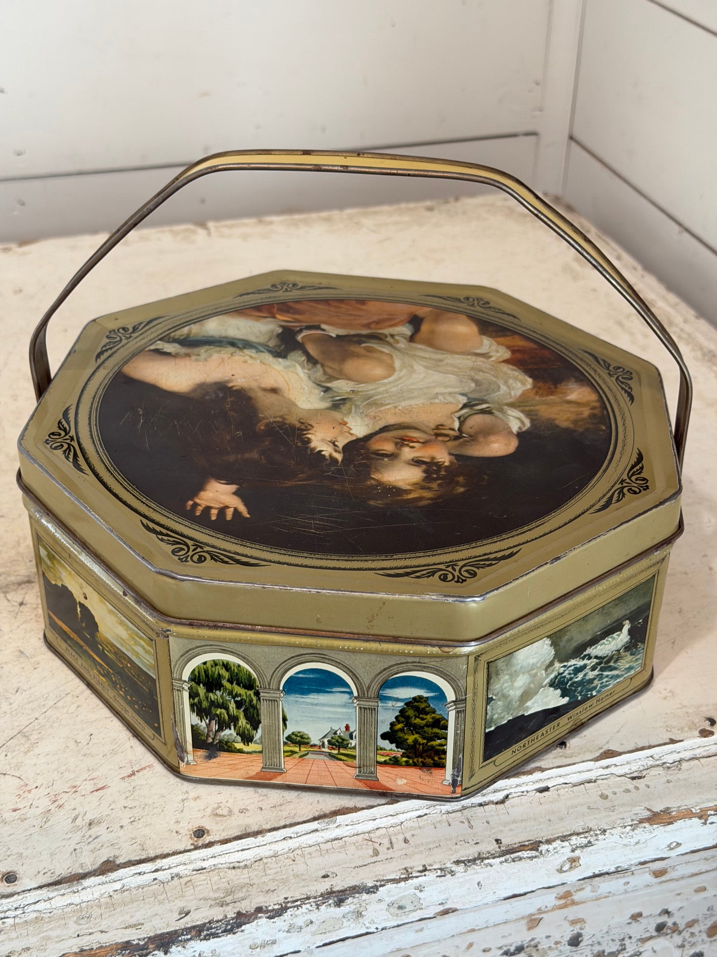 Vintage Sunshine Biscuits octagonal tin.