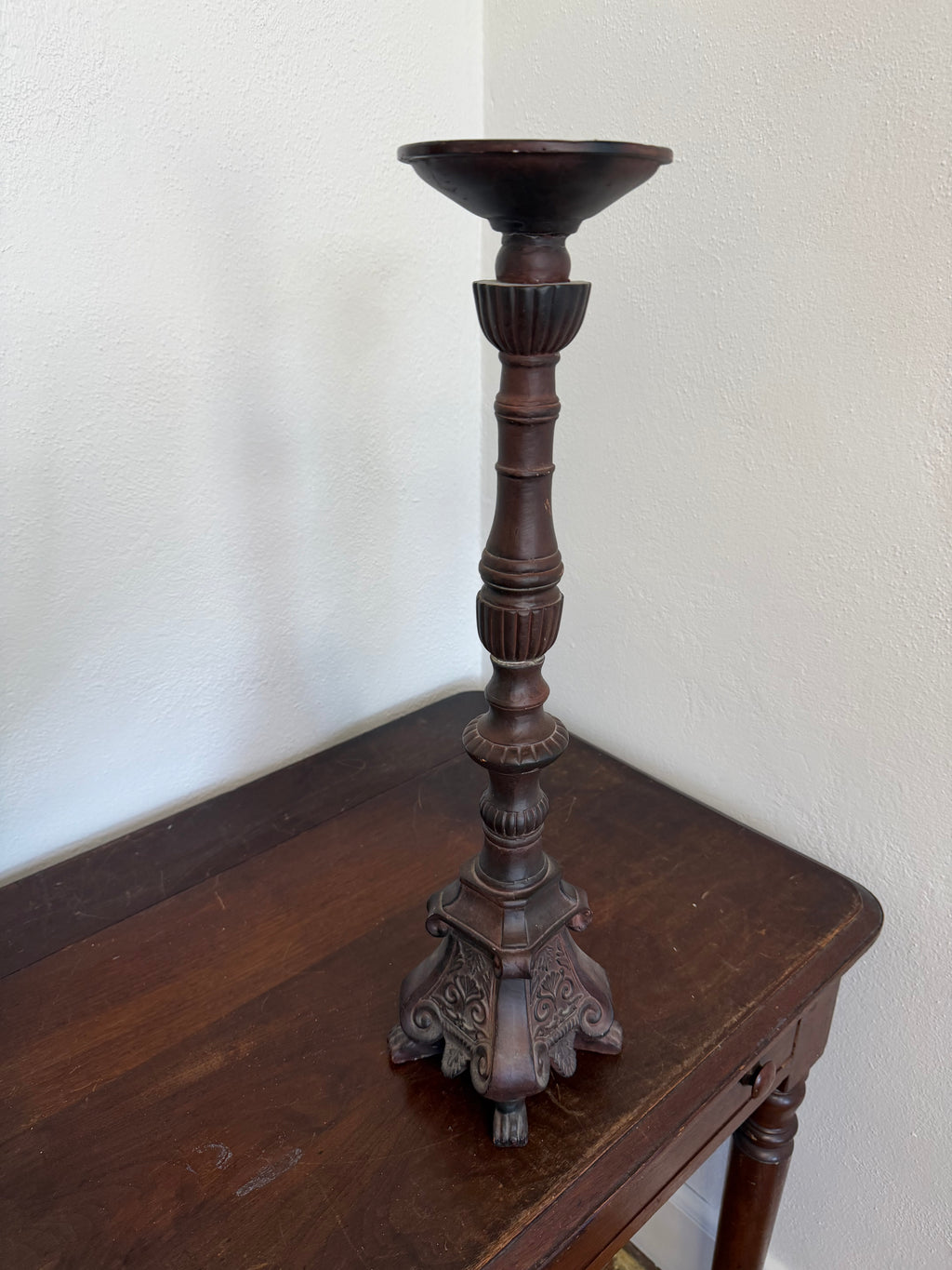 Large ornate Resin Candlestick - Will get makeover